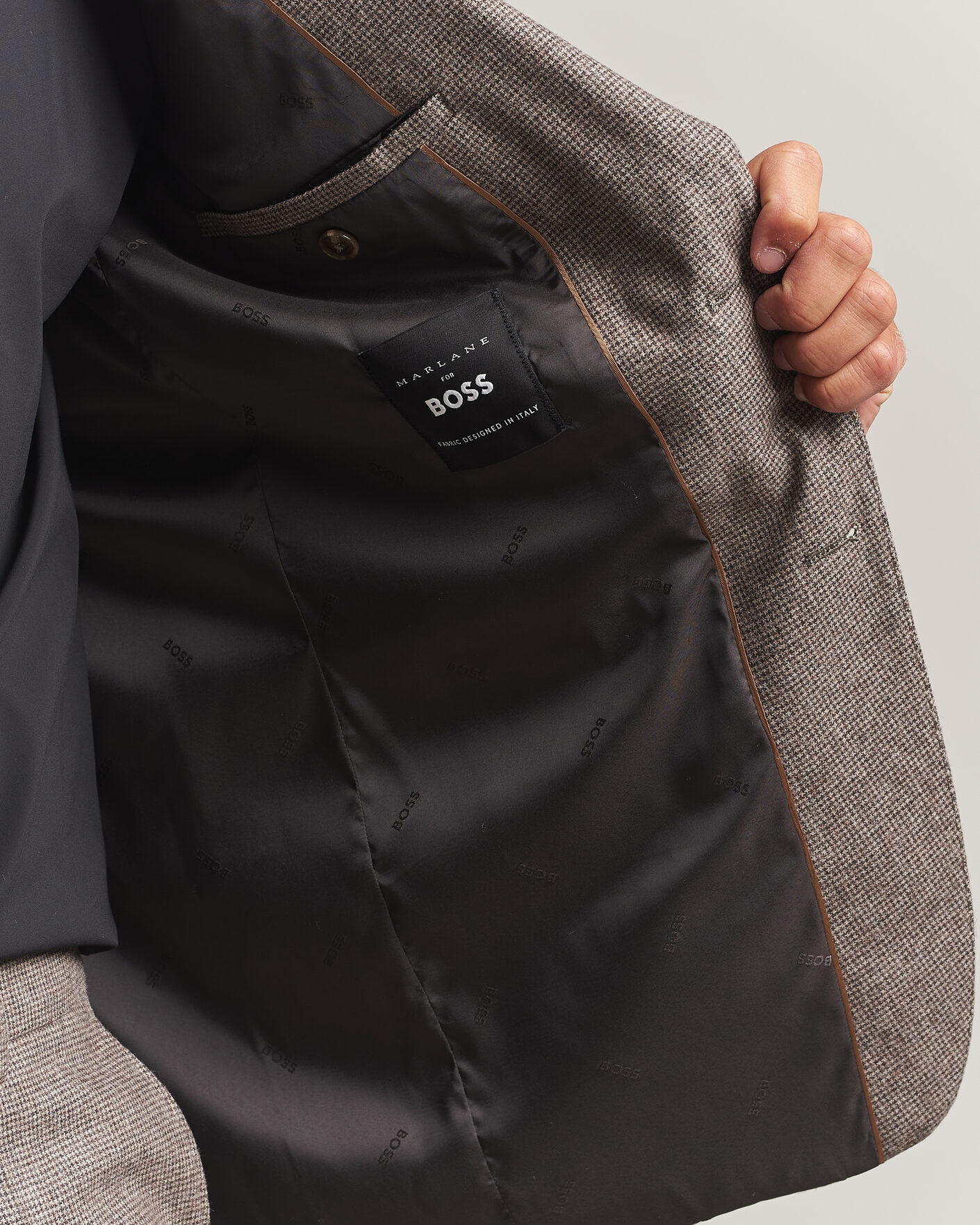 Herre | Dresser | BOSS BLACK | Huge Wool Pepita Suit Dark Brown