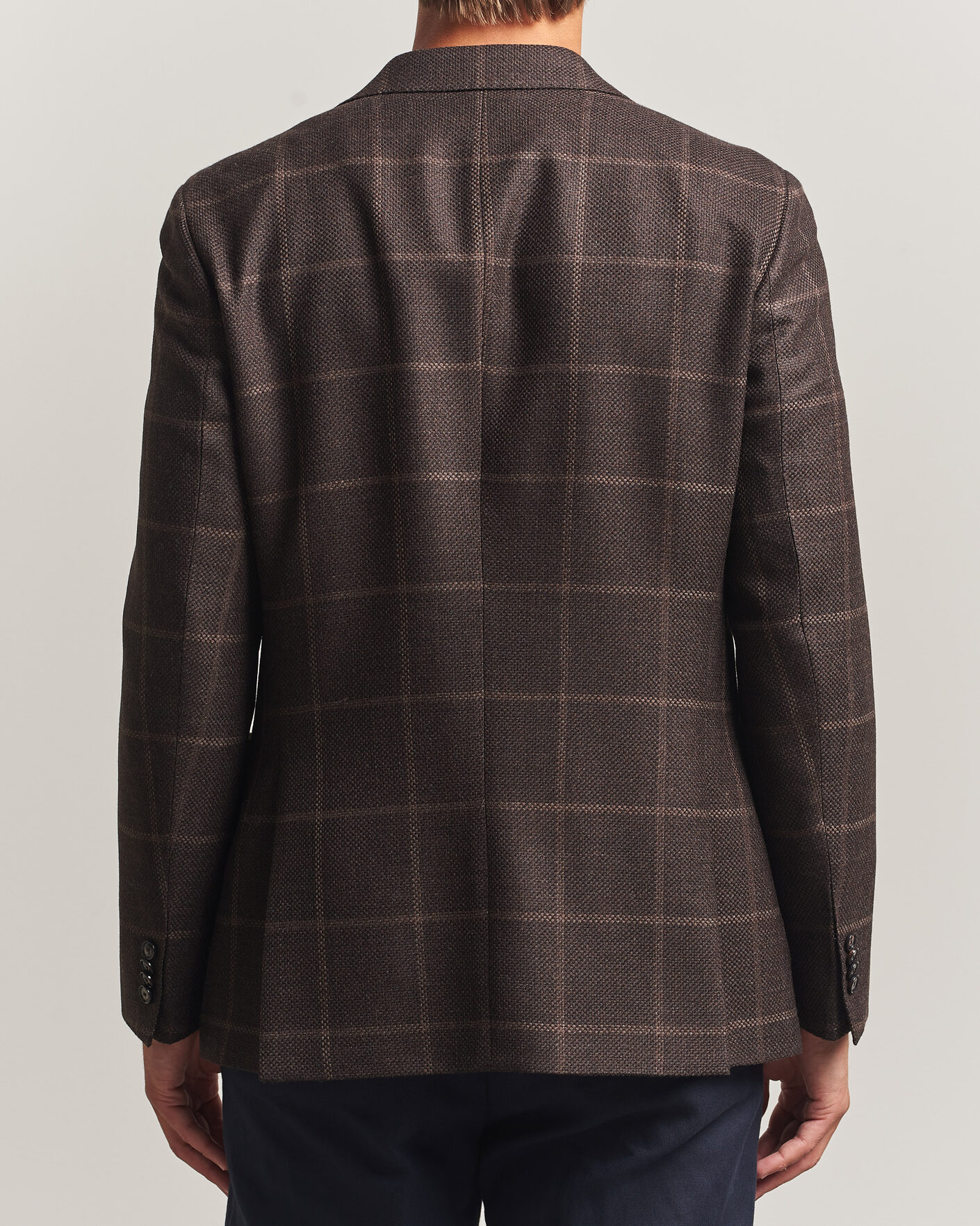 Herre | Dressjakker | BOSS BLACK | Hutson Checked Wool Blazer Dark Brown