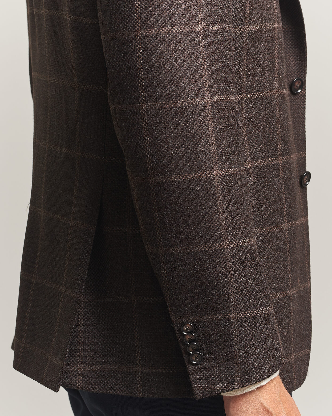 Herre | Dressjakker | BOSS BLACK | Hutson Checked Wool Blazer Dark Brown