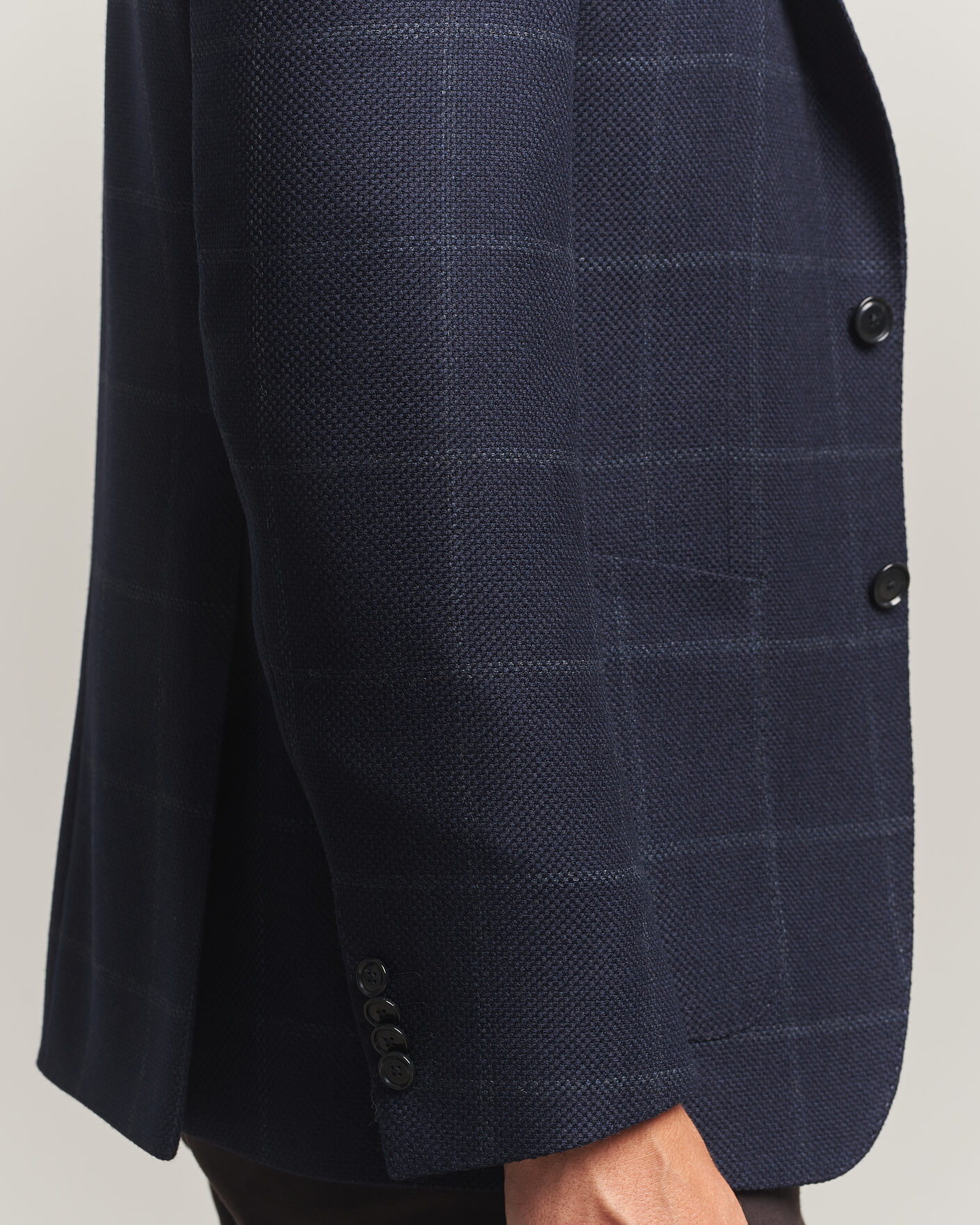 Herre | Dressjakker | BOSS BLACK | Hutson Checked Wool Blazer Dark Blue