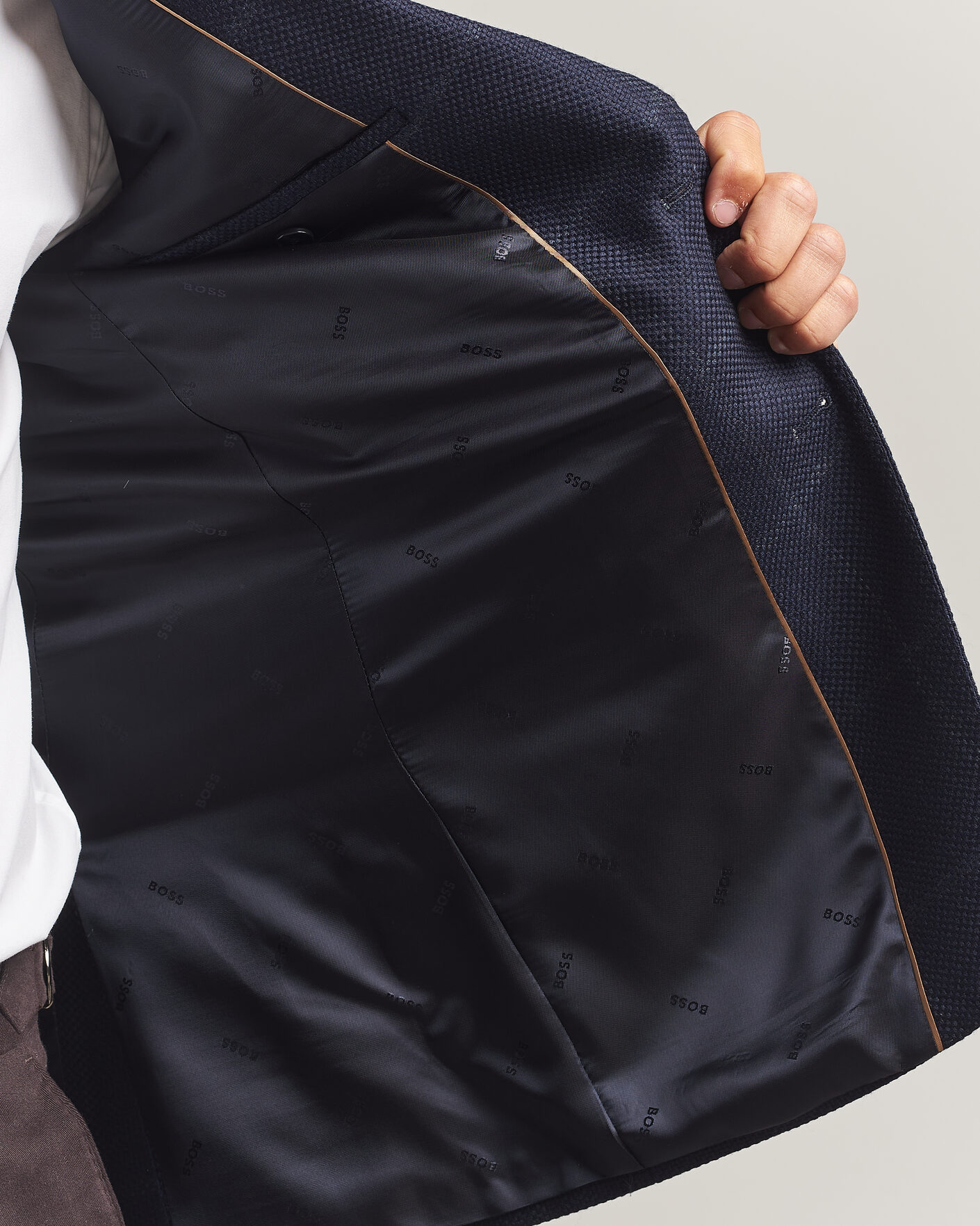 Herre | Dressjakker | BOSS BLACK | Hutson Checked Wool Blazer Dark Blue