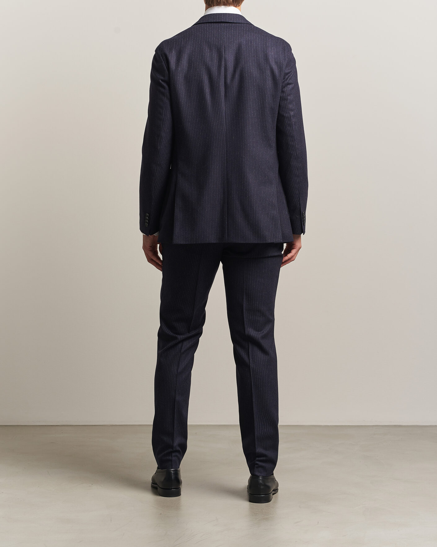 Herre | Dresser | BOSS BLACK | Huge Wool Pinstriped Suit Dark Blue