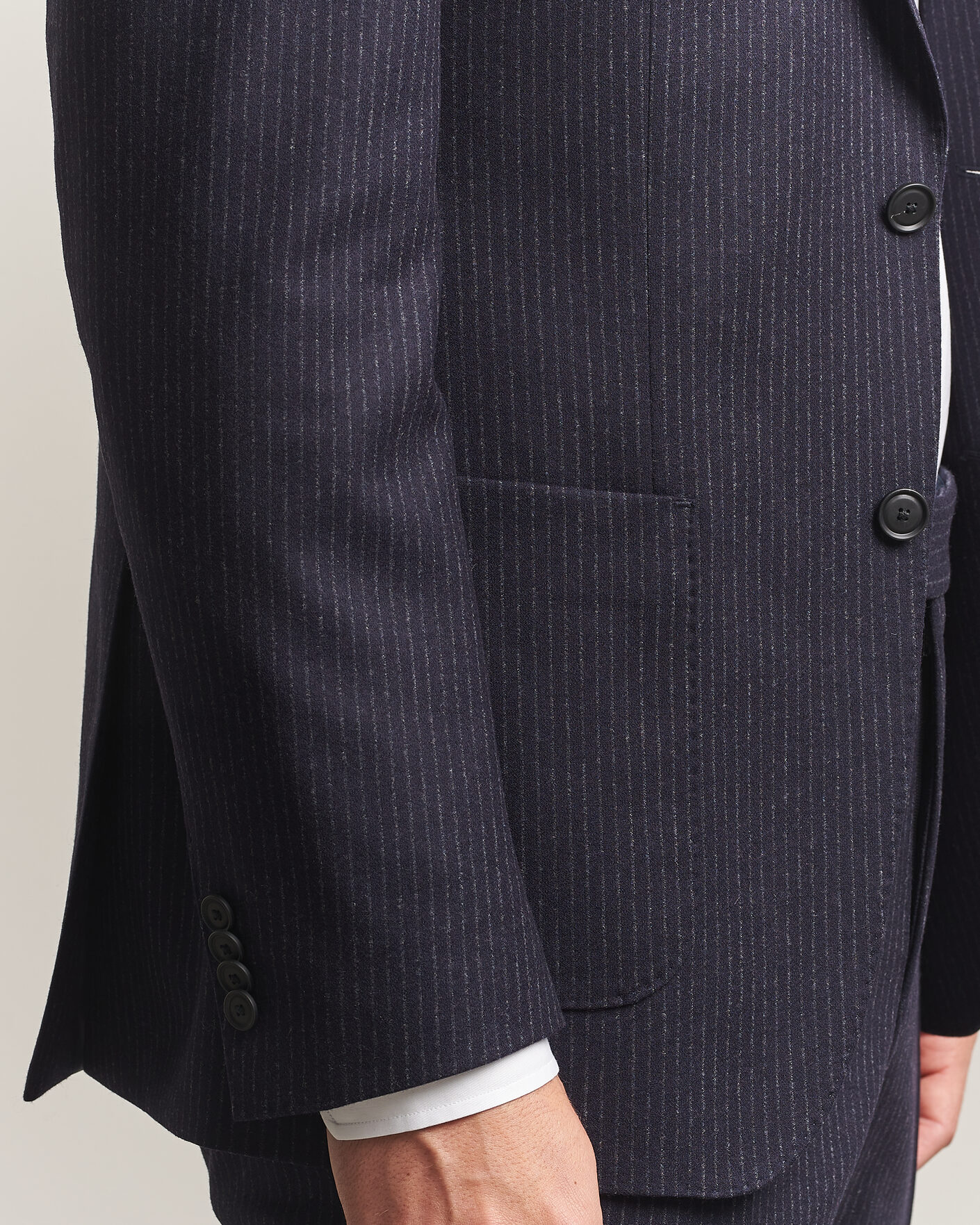 Herre | Dresser | BOSS BLACK | Huge Wool Pinstriped Suit Dark Blue