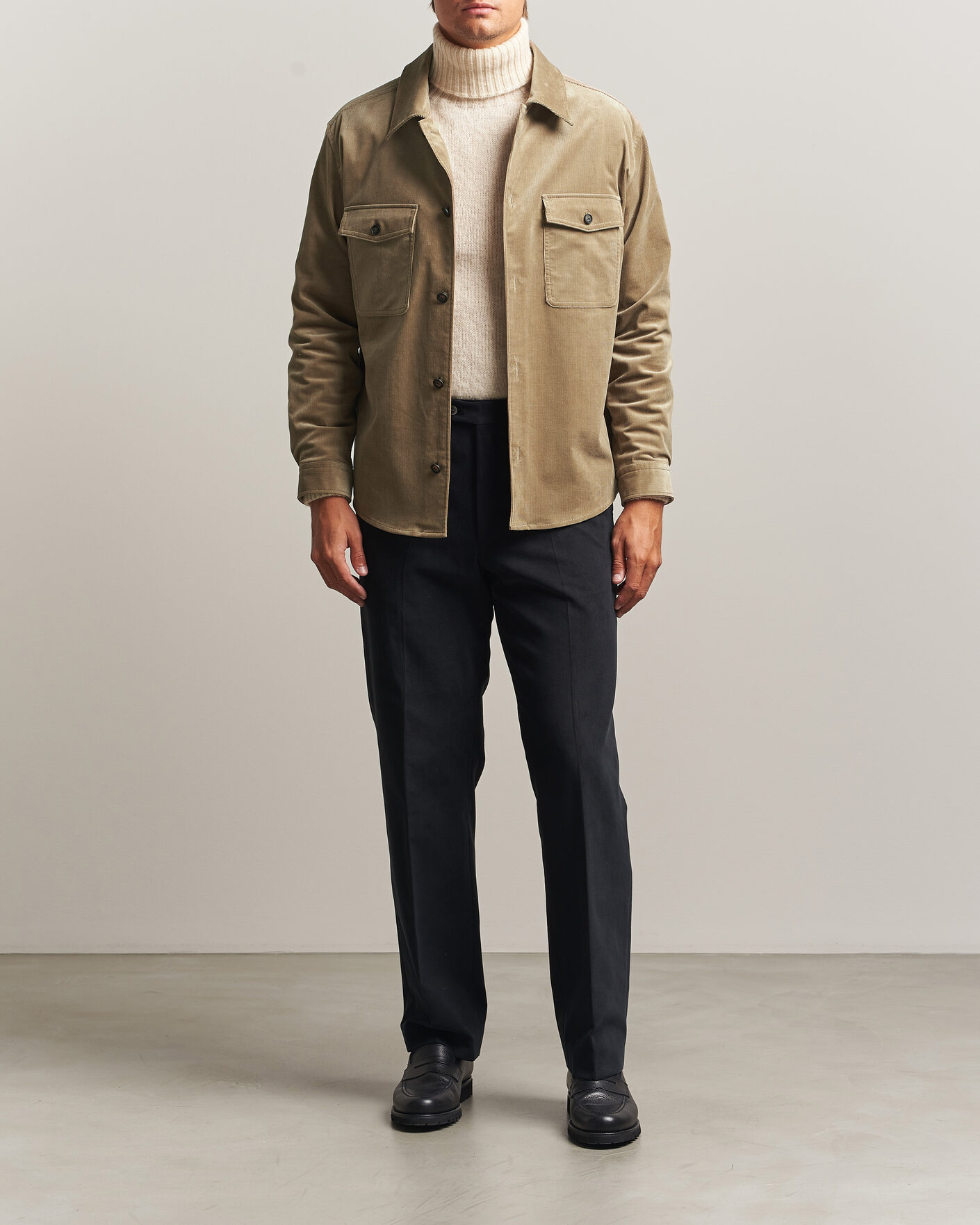 Herre | Skjorter | BOSS BLACK | Carper Corduroy Overshirt Open Brown