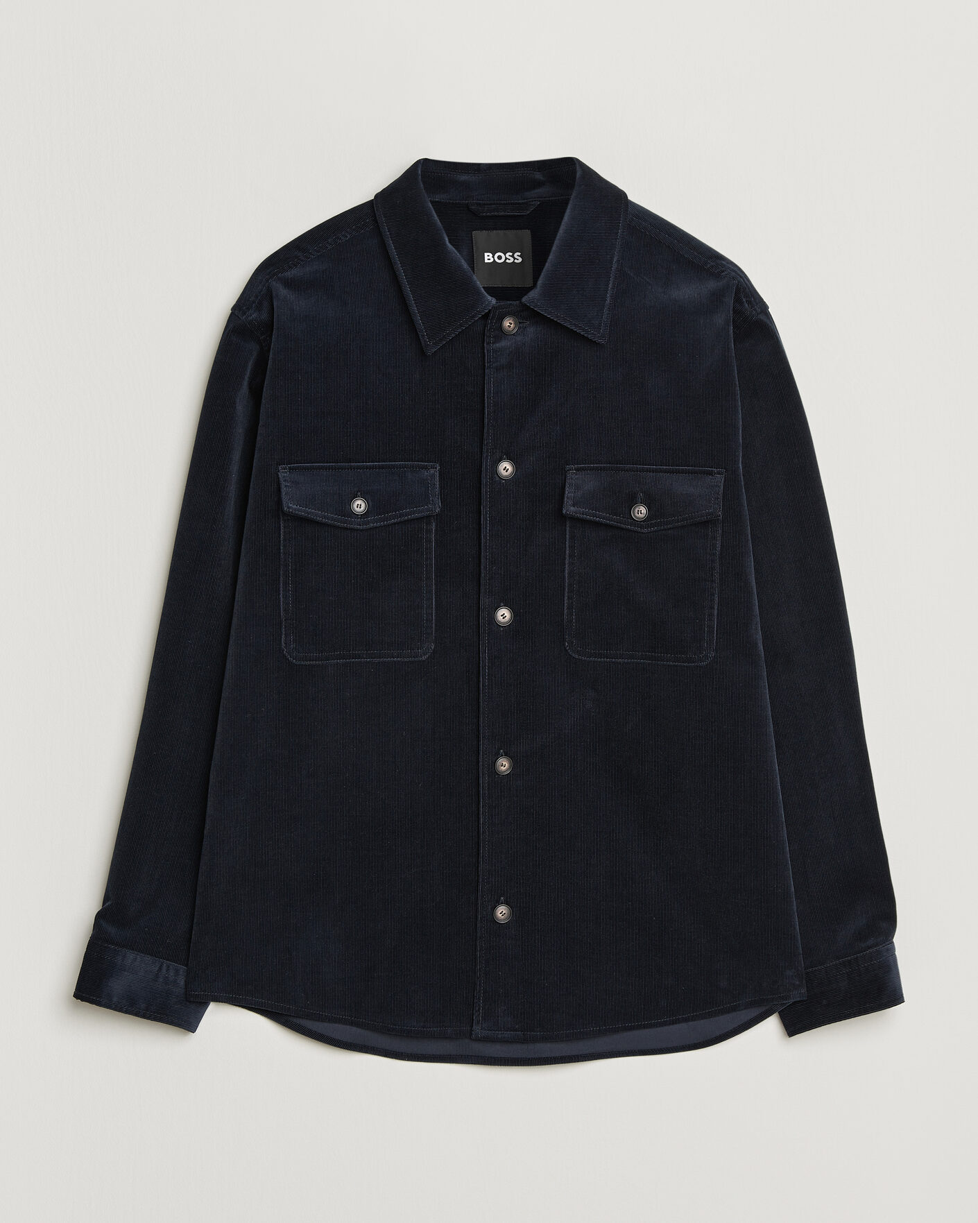 Herre | Skjorter | BOSS BLACK | Carper Corduroy Overshirt Dark Blue