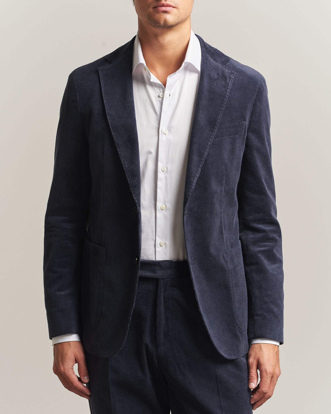 Herre | Dressjakker | BOSS BLACK | Hanry Corduroy Suit Blazer Open Blue