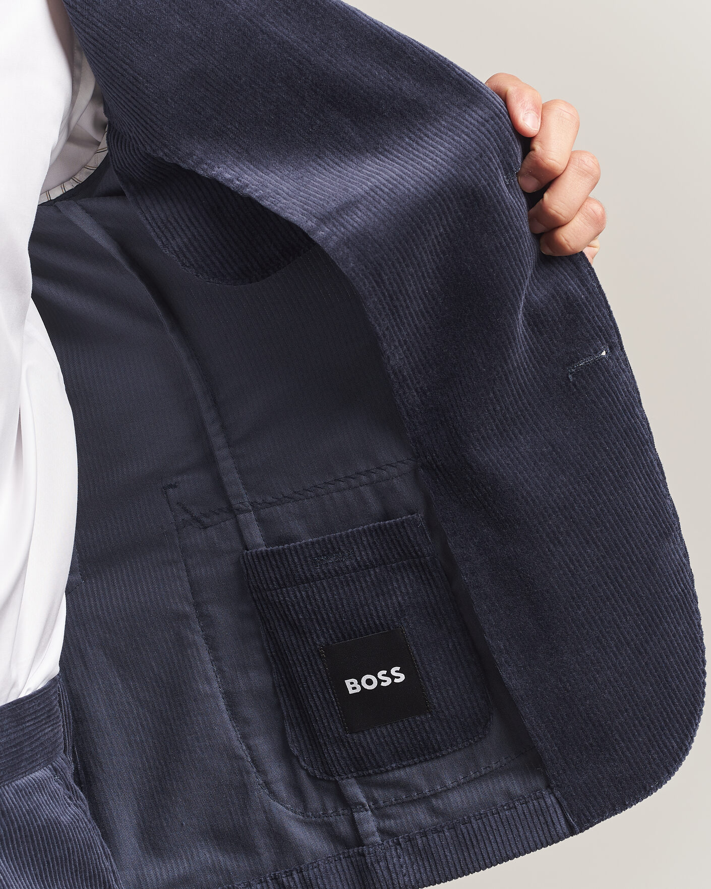 Herre | Dressjakker | BOSS BLACK | Hanry Corduroy Suit Blazer Open Blue