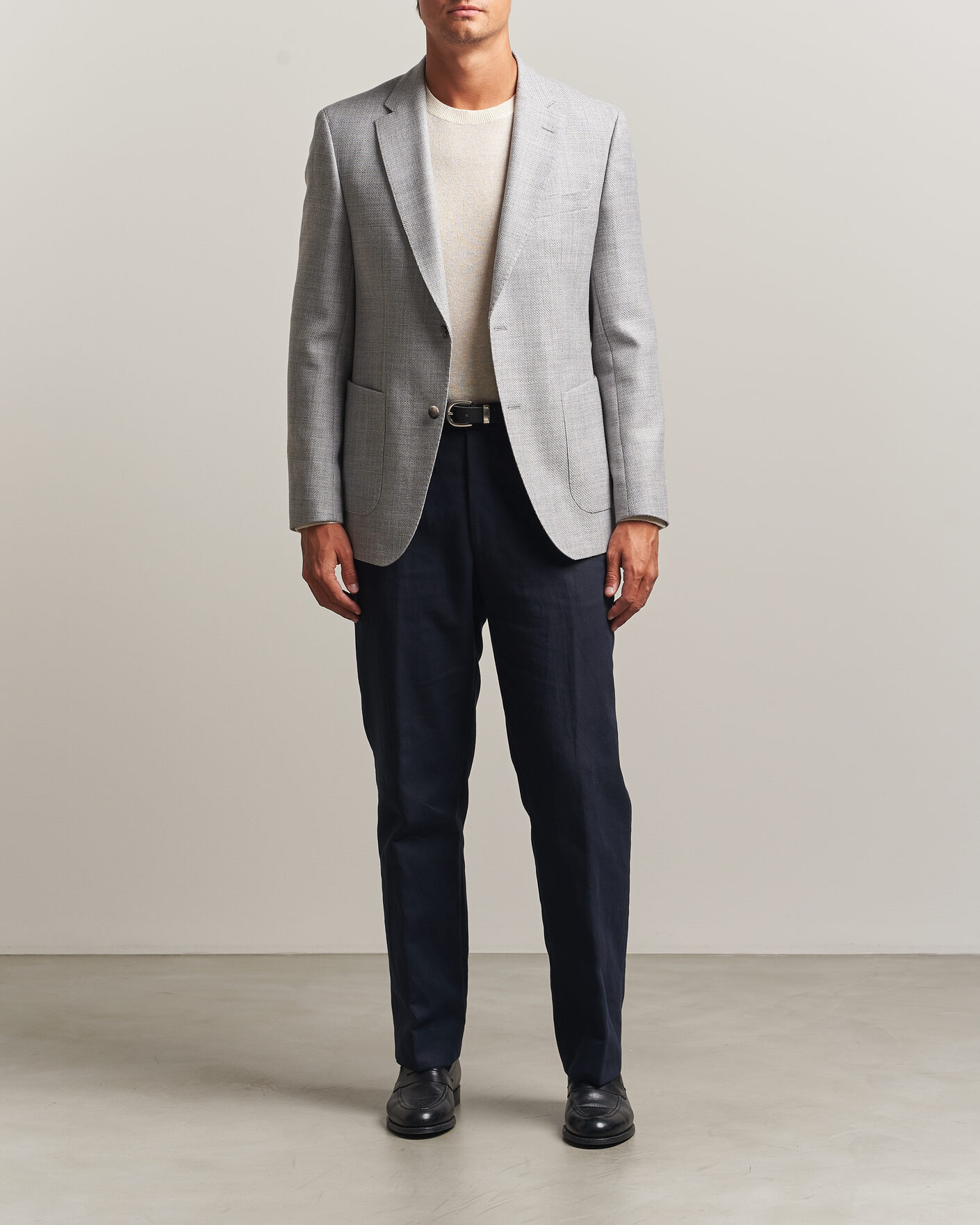 Herre | Dressjakker | BOSS BLACK | Hutson Wool Patch Pocket Blazer Light Grey