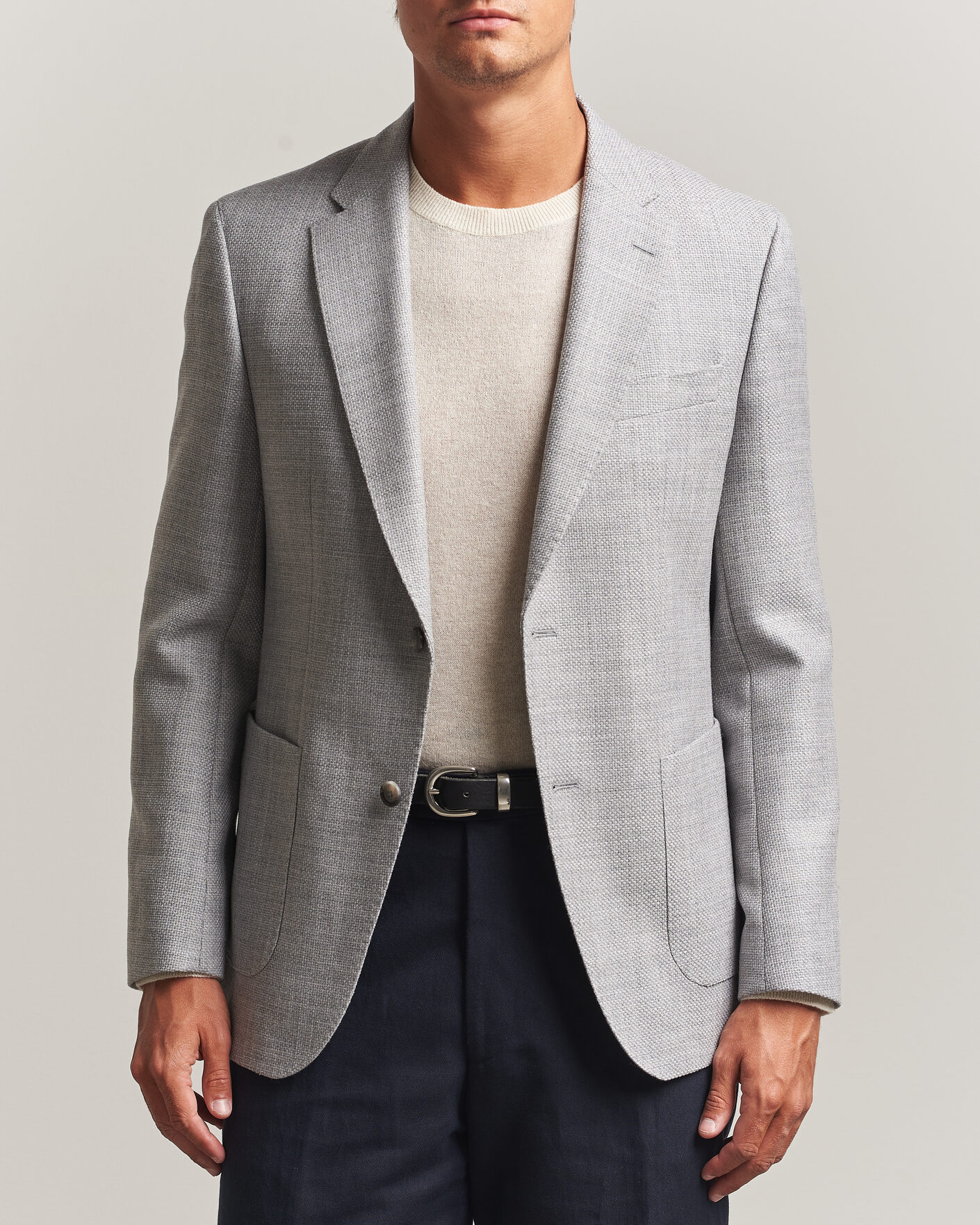 Herre | Dressjakker | BOSS BLACK | Hutson Wool Patch Pocket Blazer Light Grey
