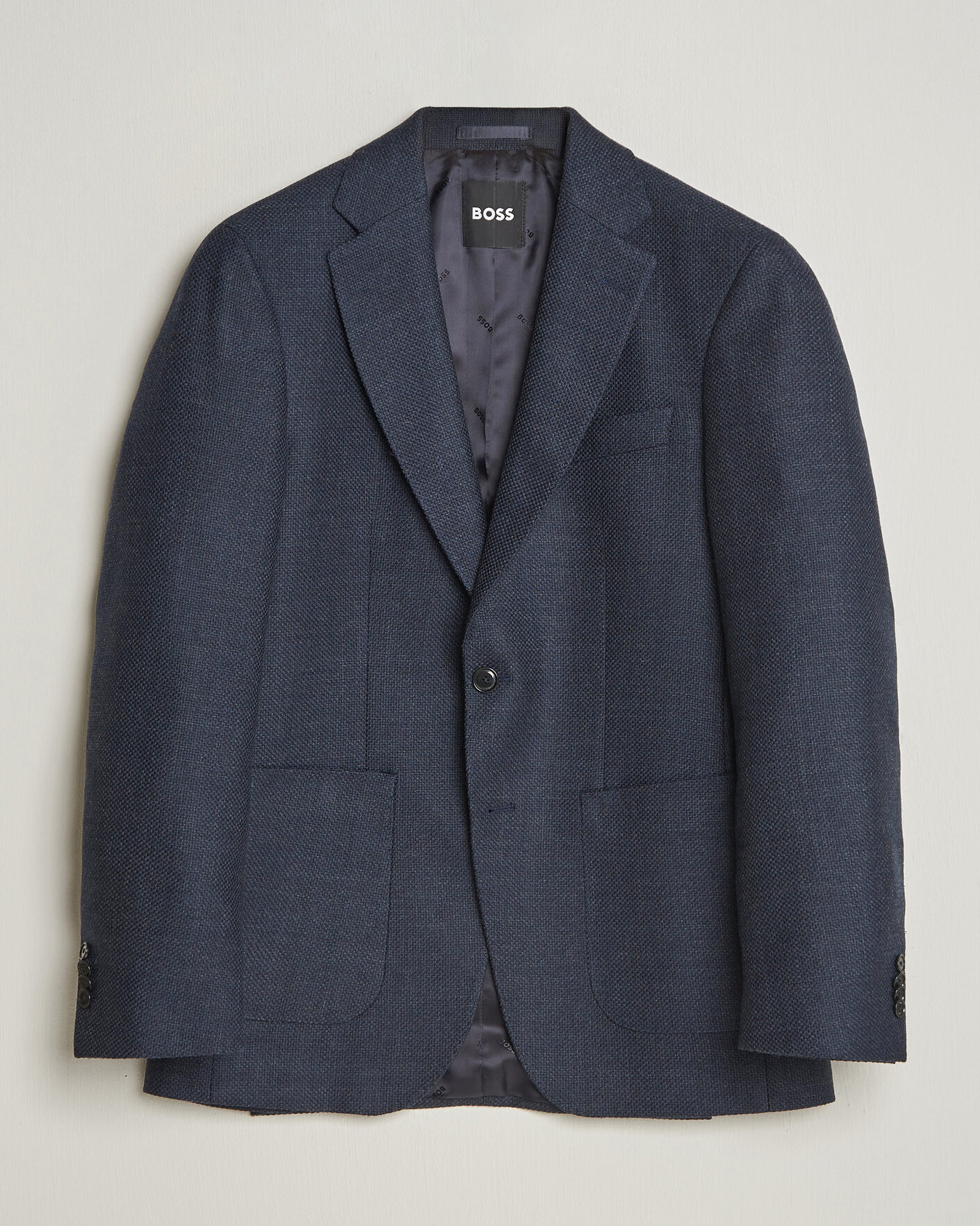 Herre | Dressjakker | BOSS BLACK | Hutson Wool Patch Pocket Blazer Dark Blue