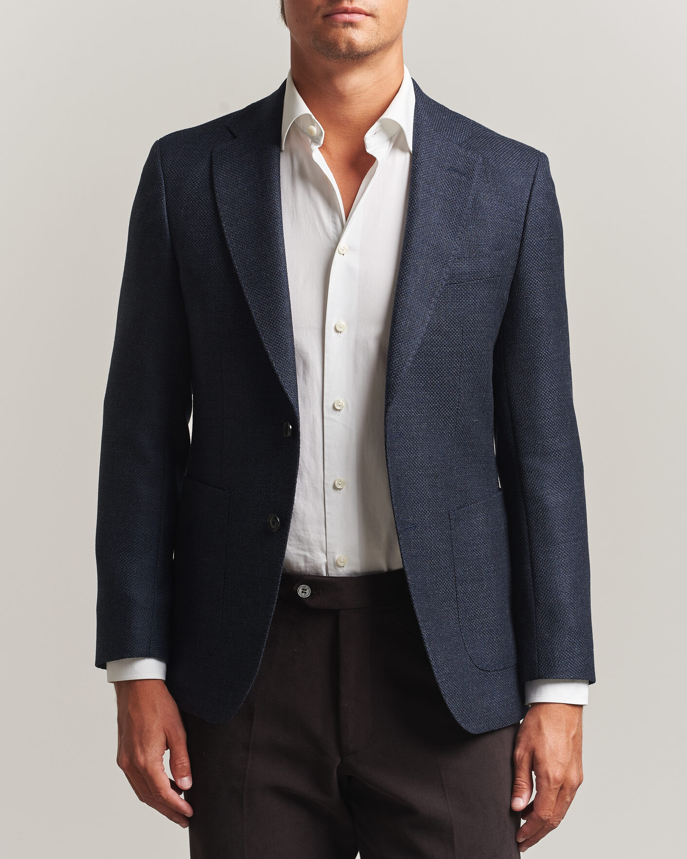 Herre | Dressjakker | BOSS BLACK | Hutson Wool Patch Pocket Blazer Dark Blue