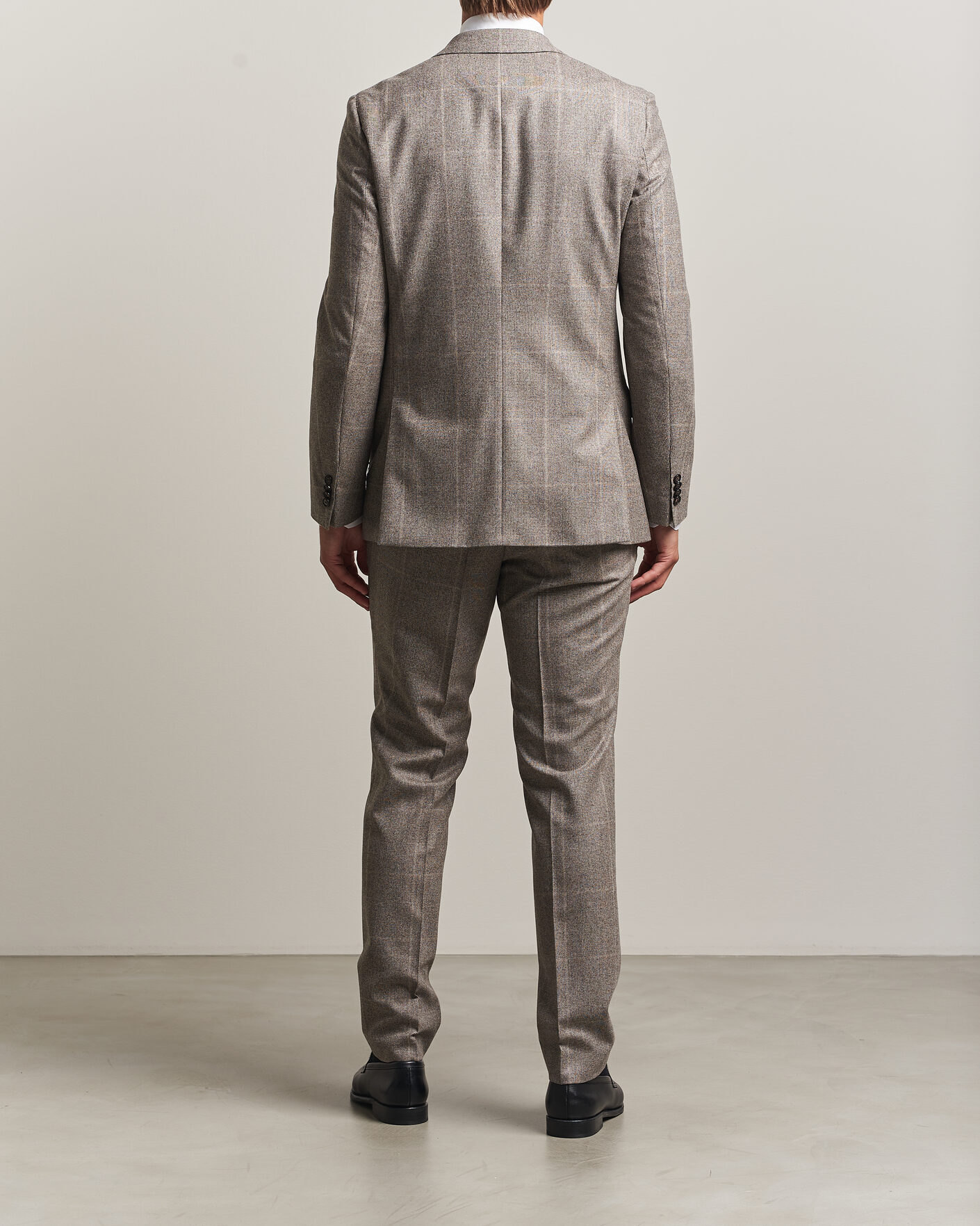 Herre | Dresser | BOSS BLACK | Huge Wool Checked Double Breasted Suit Open Brown