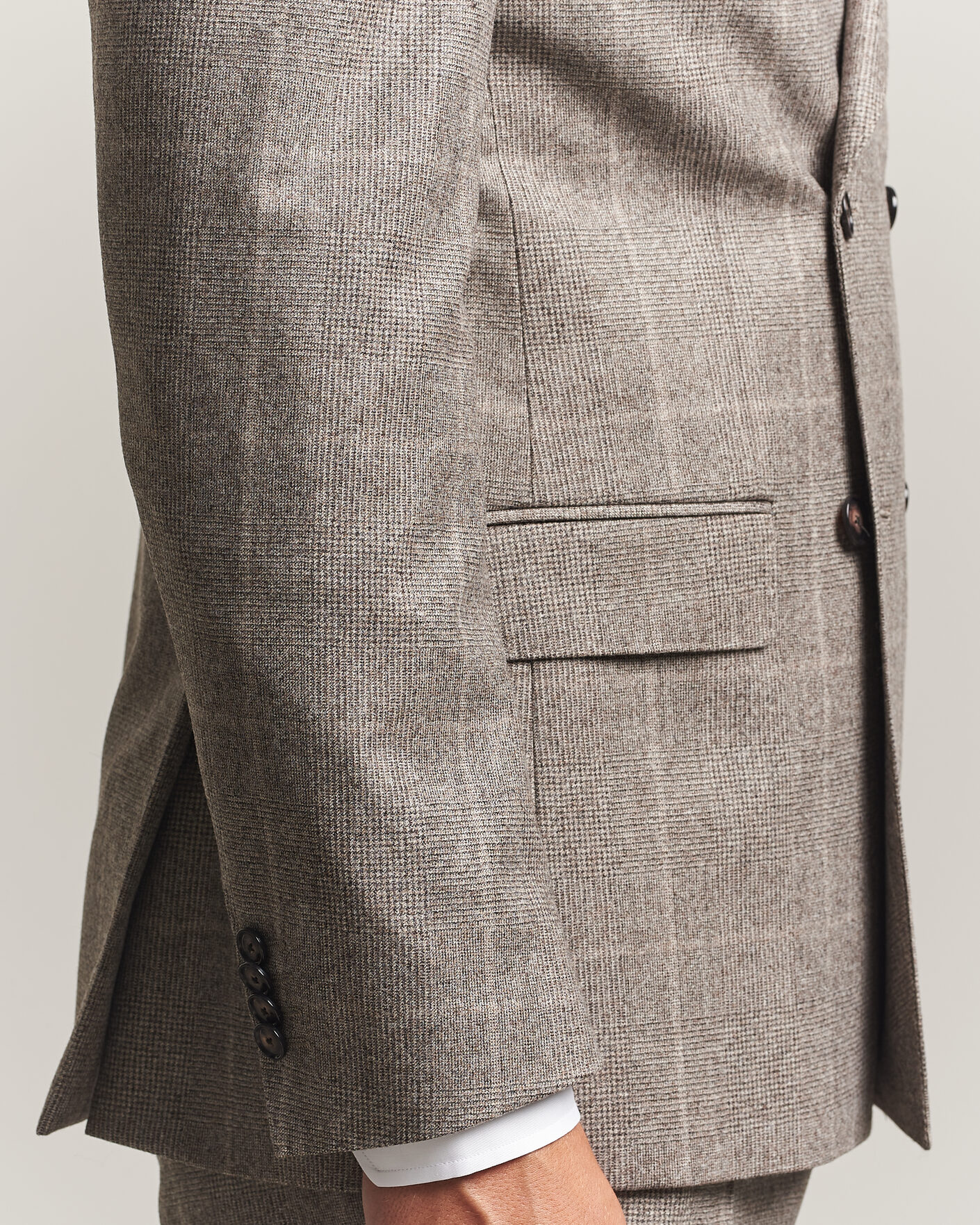 Herre | Dresser | BOSS BLACK | Huge Wool Checked Double Breasted Suit Open Brown