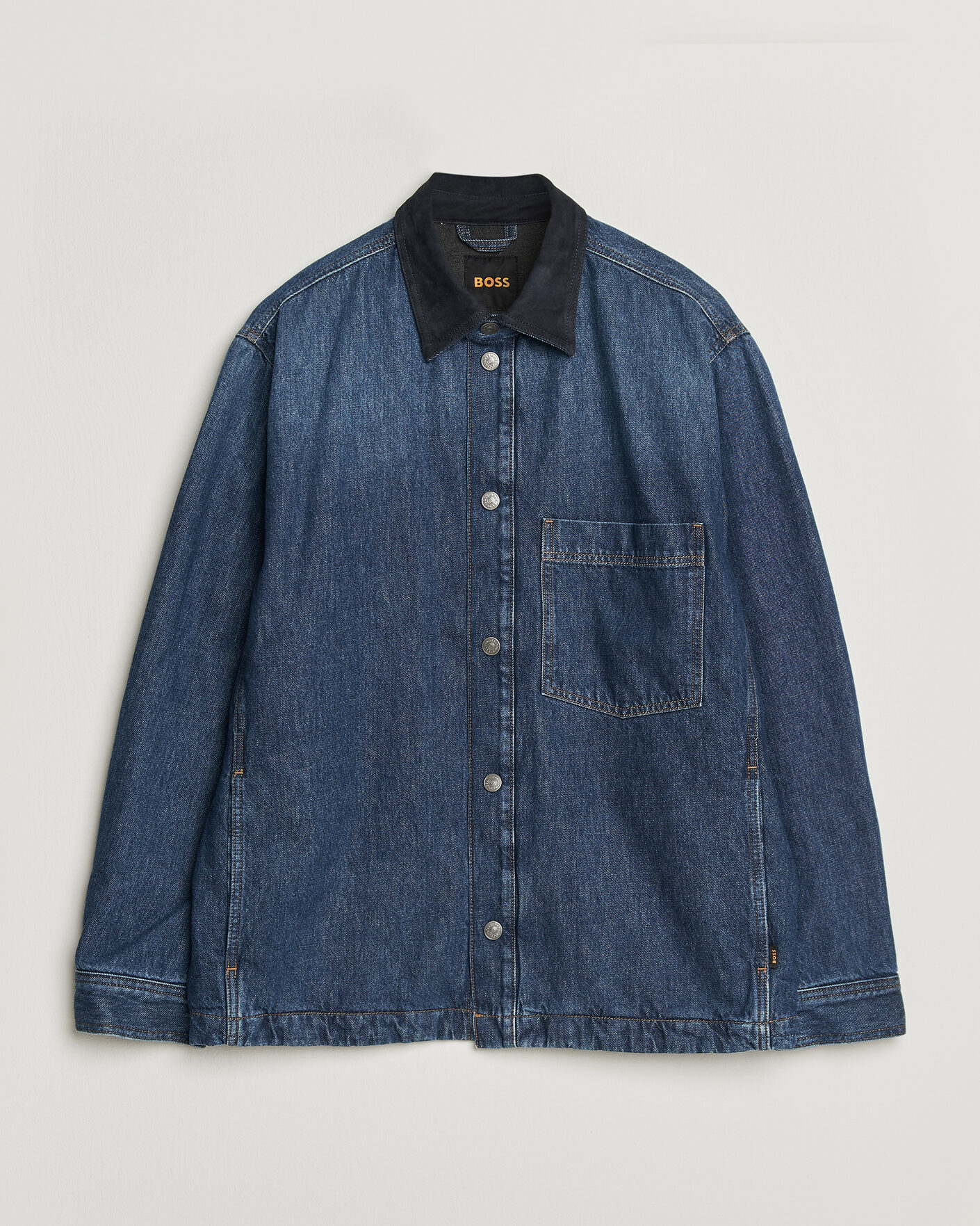 Herre | Skjorter | BOSS ORANGE | Laredo Denim Overshirt Navy