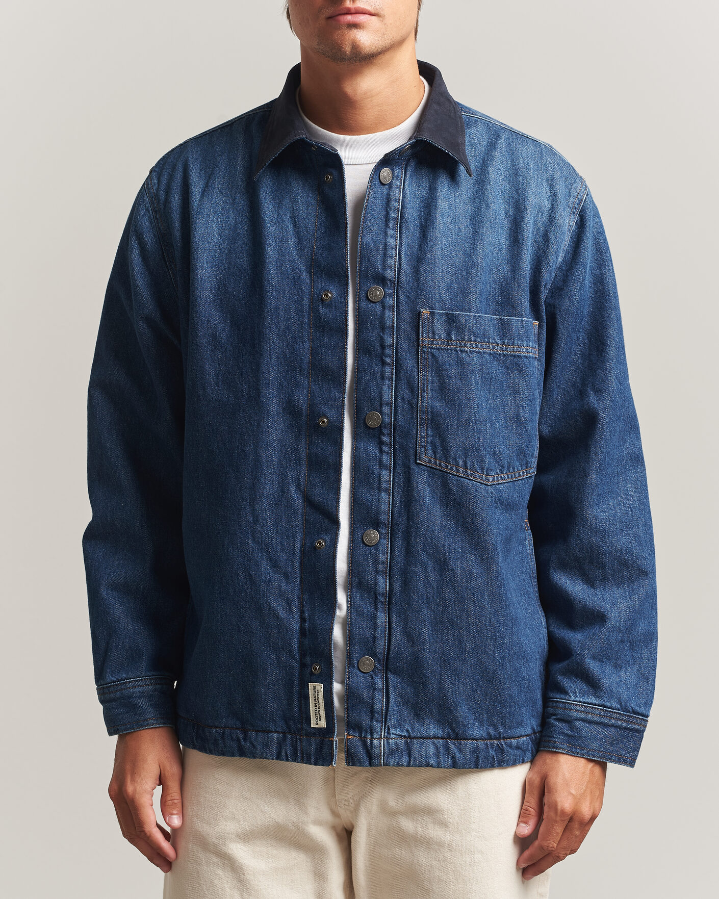 Herre | Skjorter | BOSS ORANGE | Laredo Denim Overshirt Navy