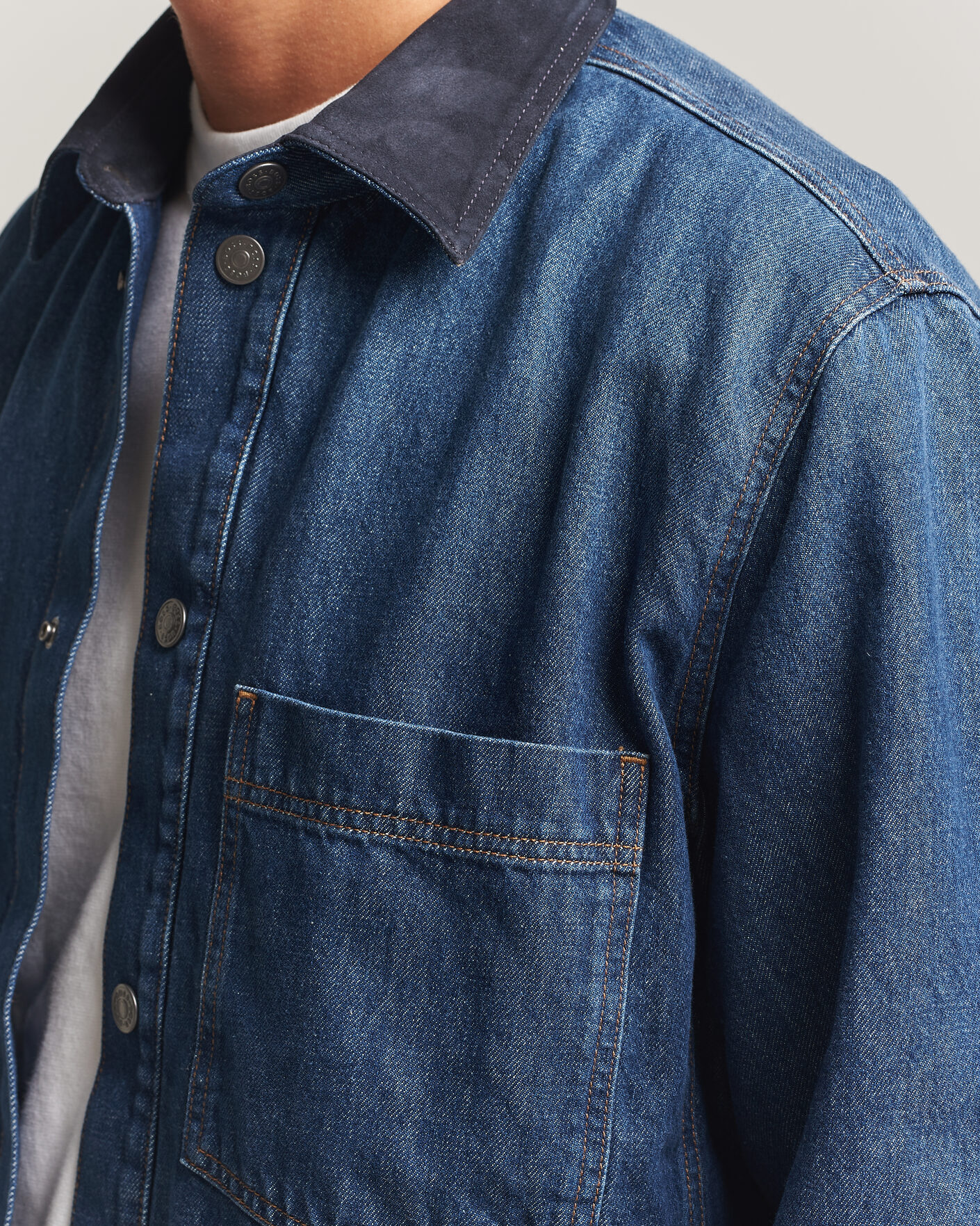 Herre | Skjorter | BOSS ORANGE | Laredo Denim Overshirt Navy