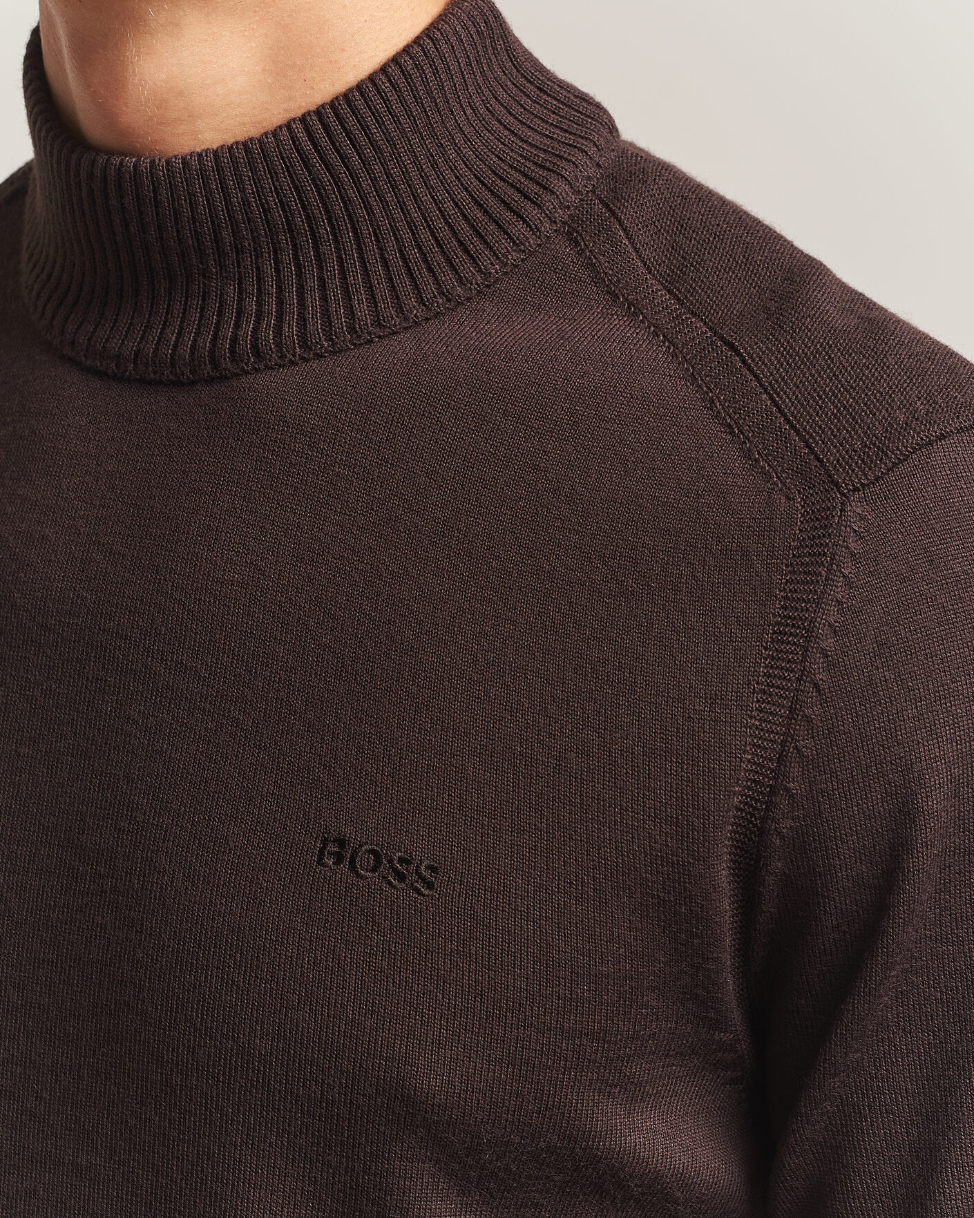 Herre | Gensere | BOSS ORANGE | Avac Knitted Turtleneck Dark Brown