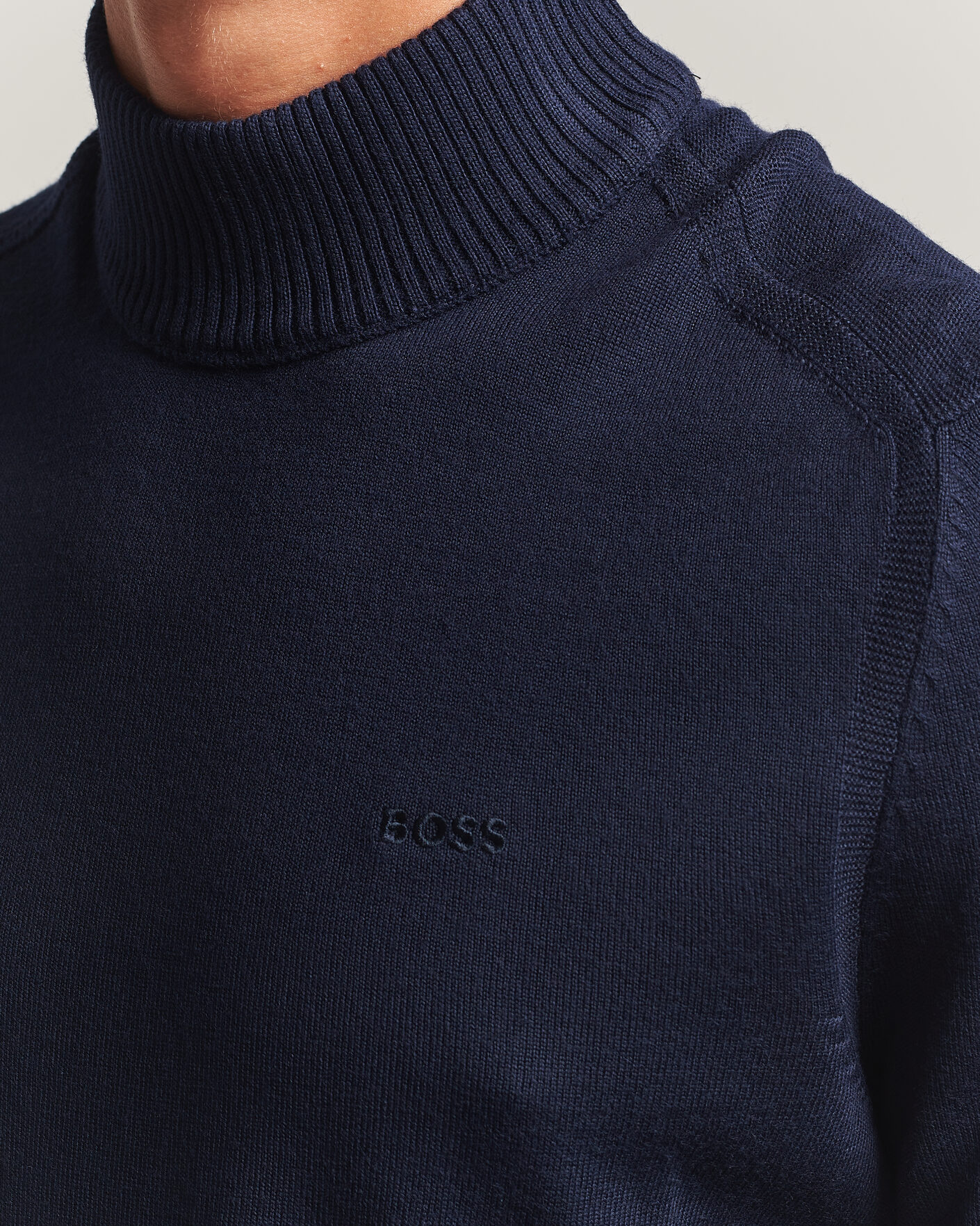 Herre | Gensere | BOSS ORANGE | Avac Knitted Turtleneck Dark Blue