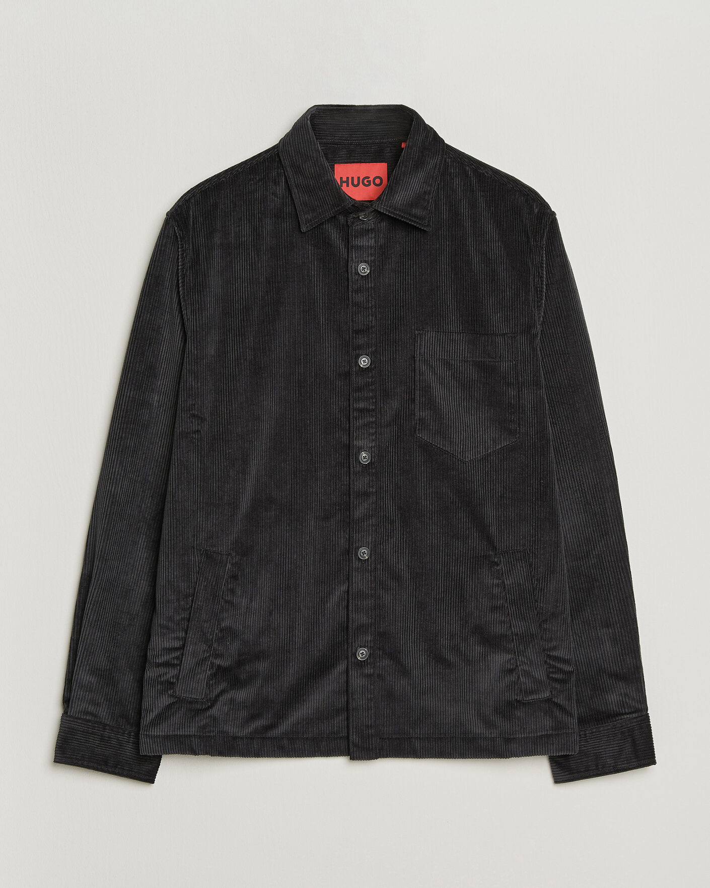Herre | Skjorter | HUGO | Ecord Corduroy Overshirt Black