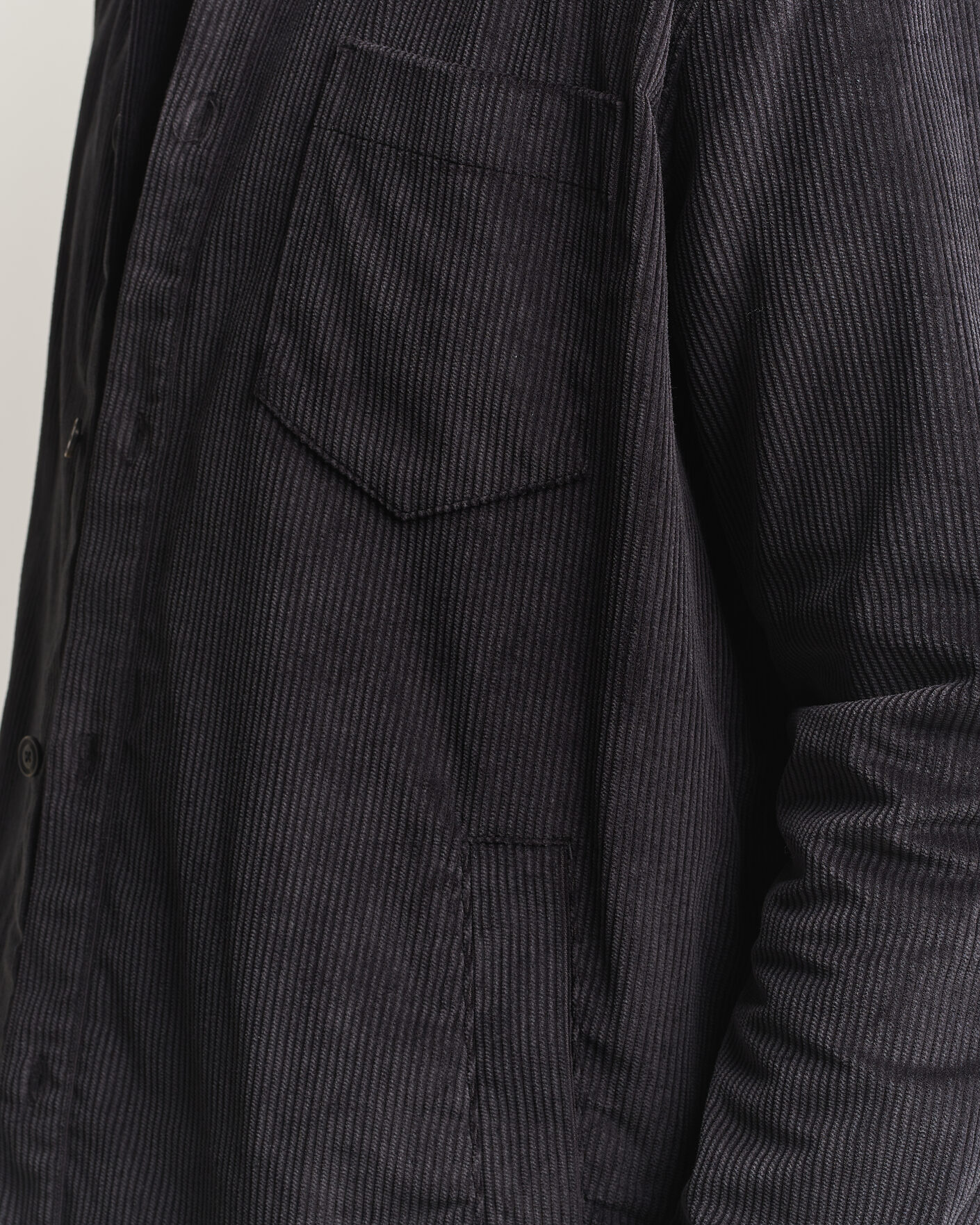 Herre | Skjorter | HUGO | Ecord Corduroy Overshirt Black