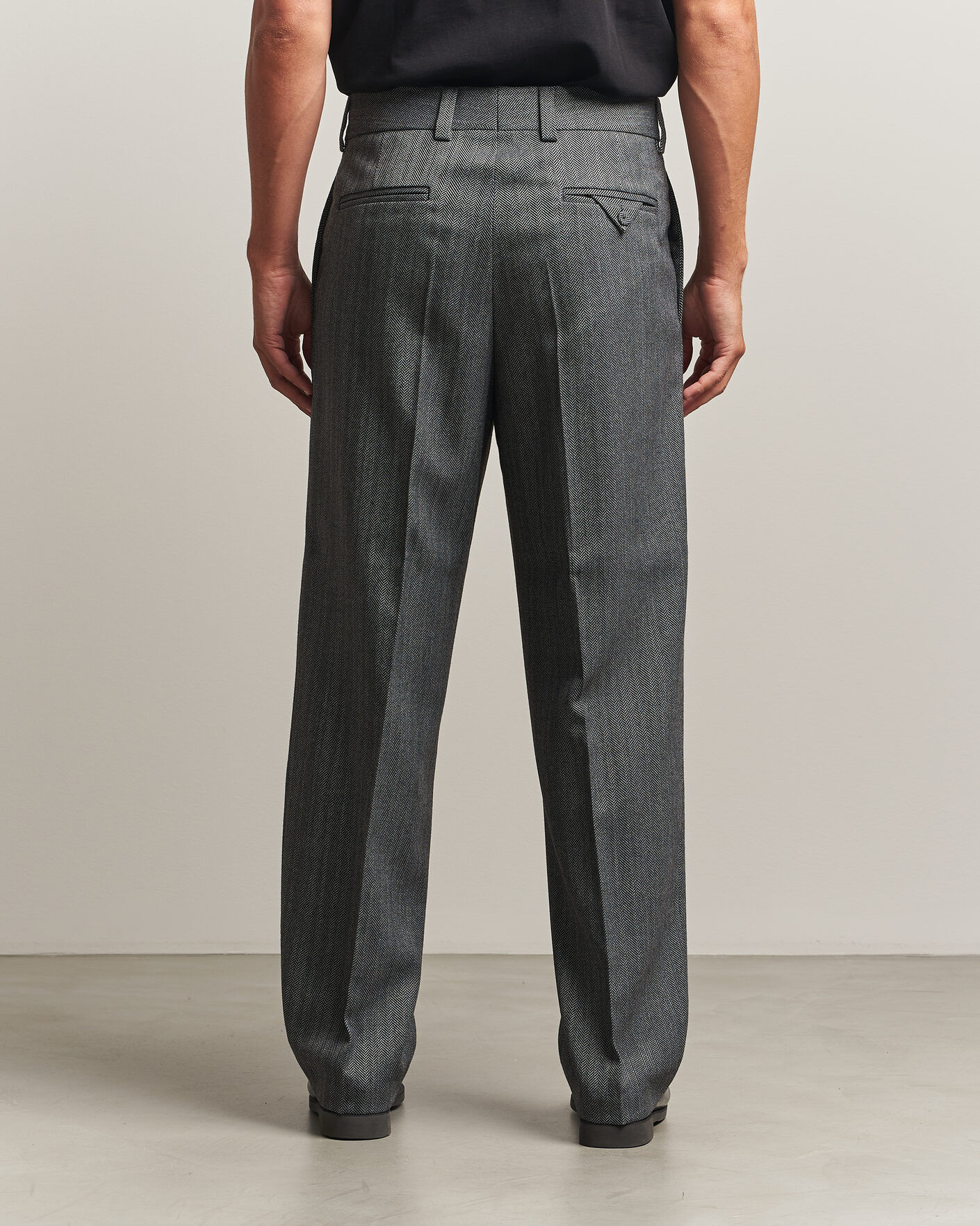 Herre | Bukser | HUGO | Flips Herringbone Suit Trousers Dark Grey