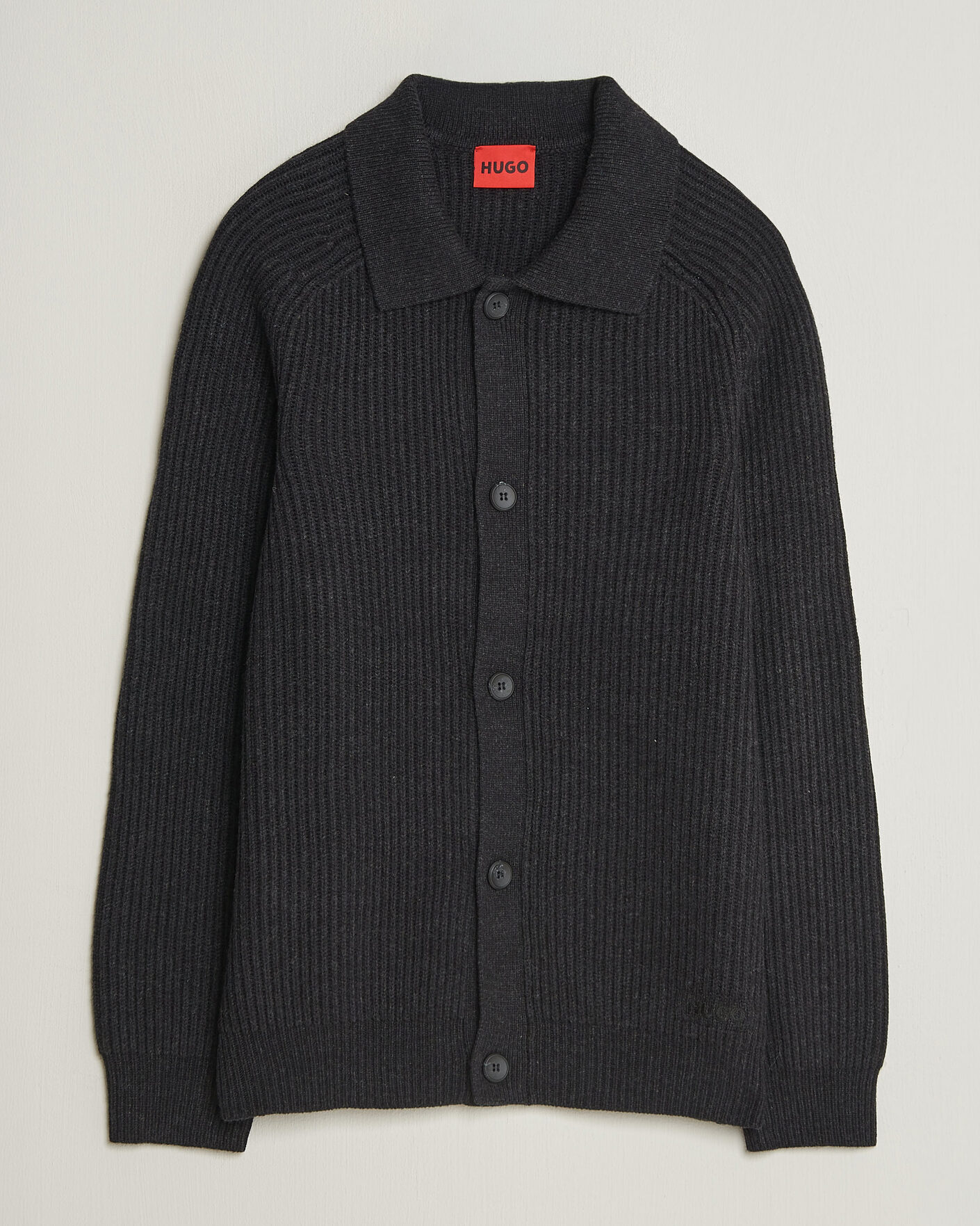 Herre | Gensere | HUGO | Sardeep Wool Knitted Cardigan Black