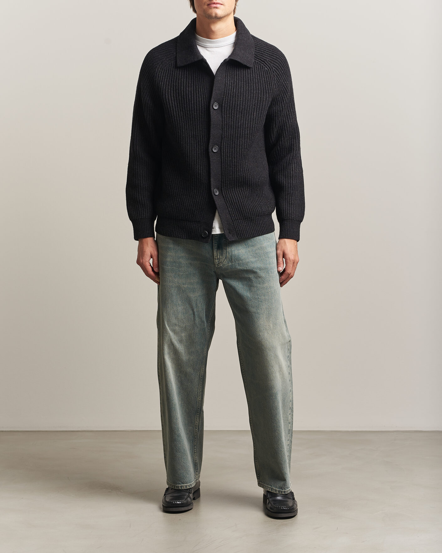 Herre | Gensere | HUGO | Sardeep Wool Knitted Cardigan Black