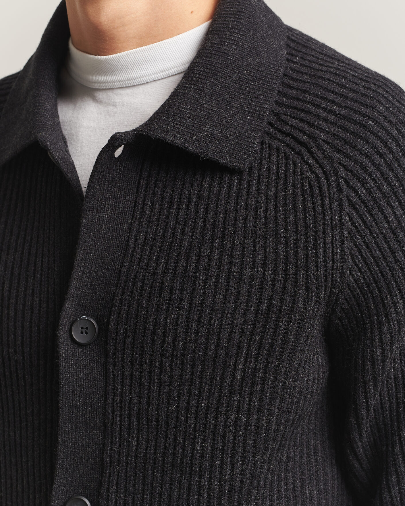 Herre | Gensere | HUGO | Sardeep Wool Knitted Cardigan Black