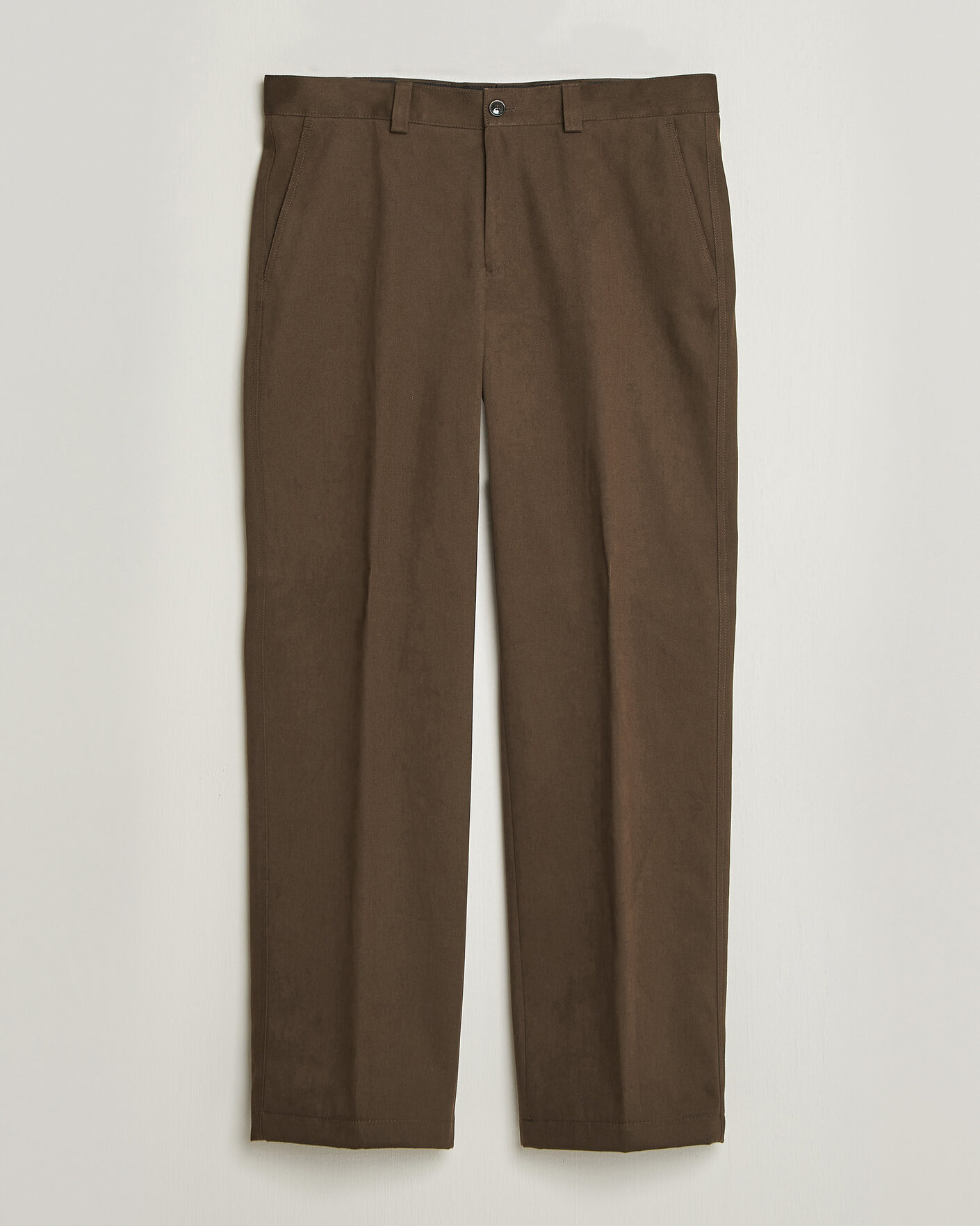 Herre | Bukser | BOSS CAMEL | Pave Brushed Cotton Pleated Trousers Open Green