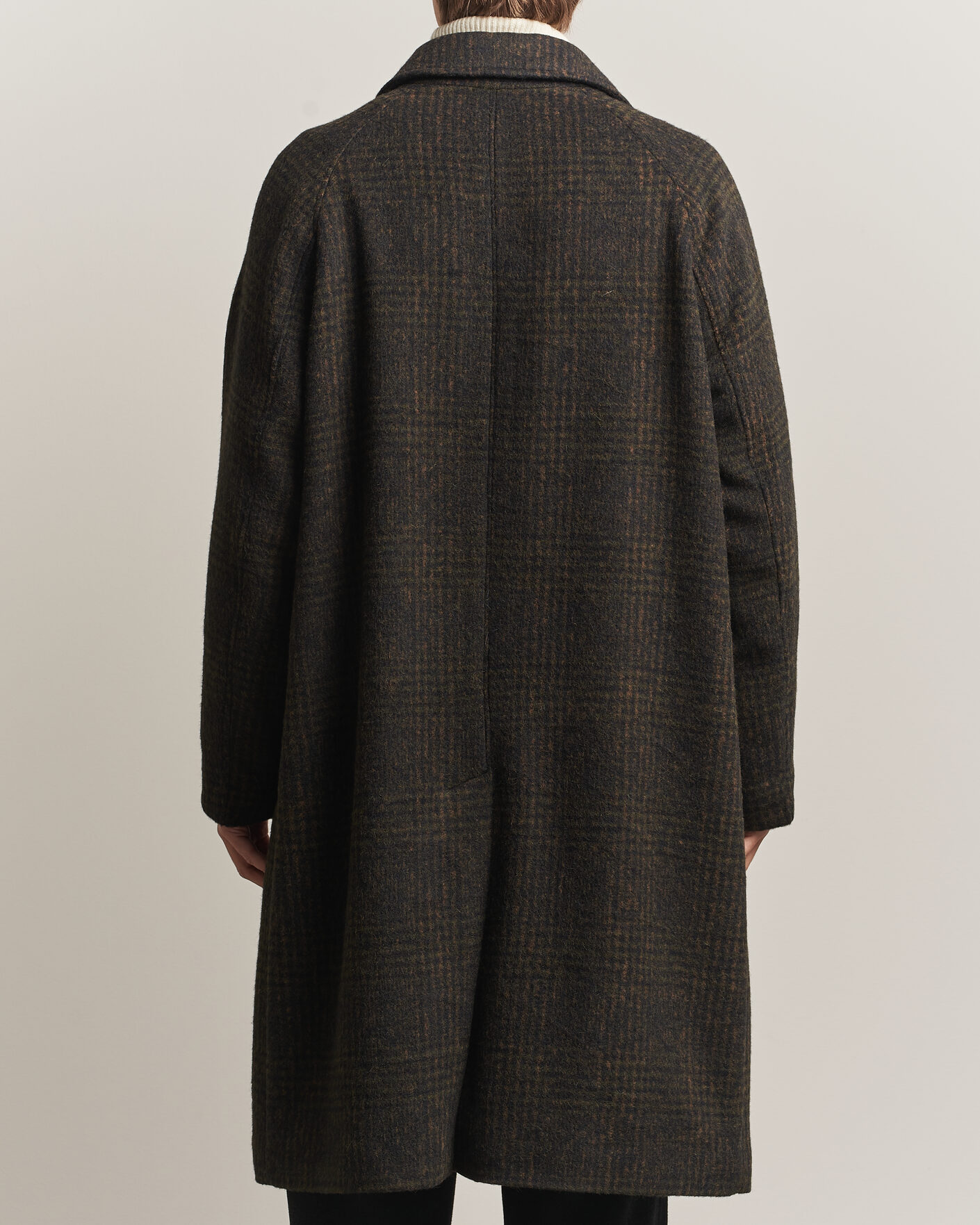 Herre | Jakker | BOSS CAMEL | Cohn Wool Checked Coat Open Green