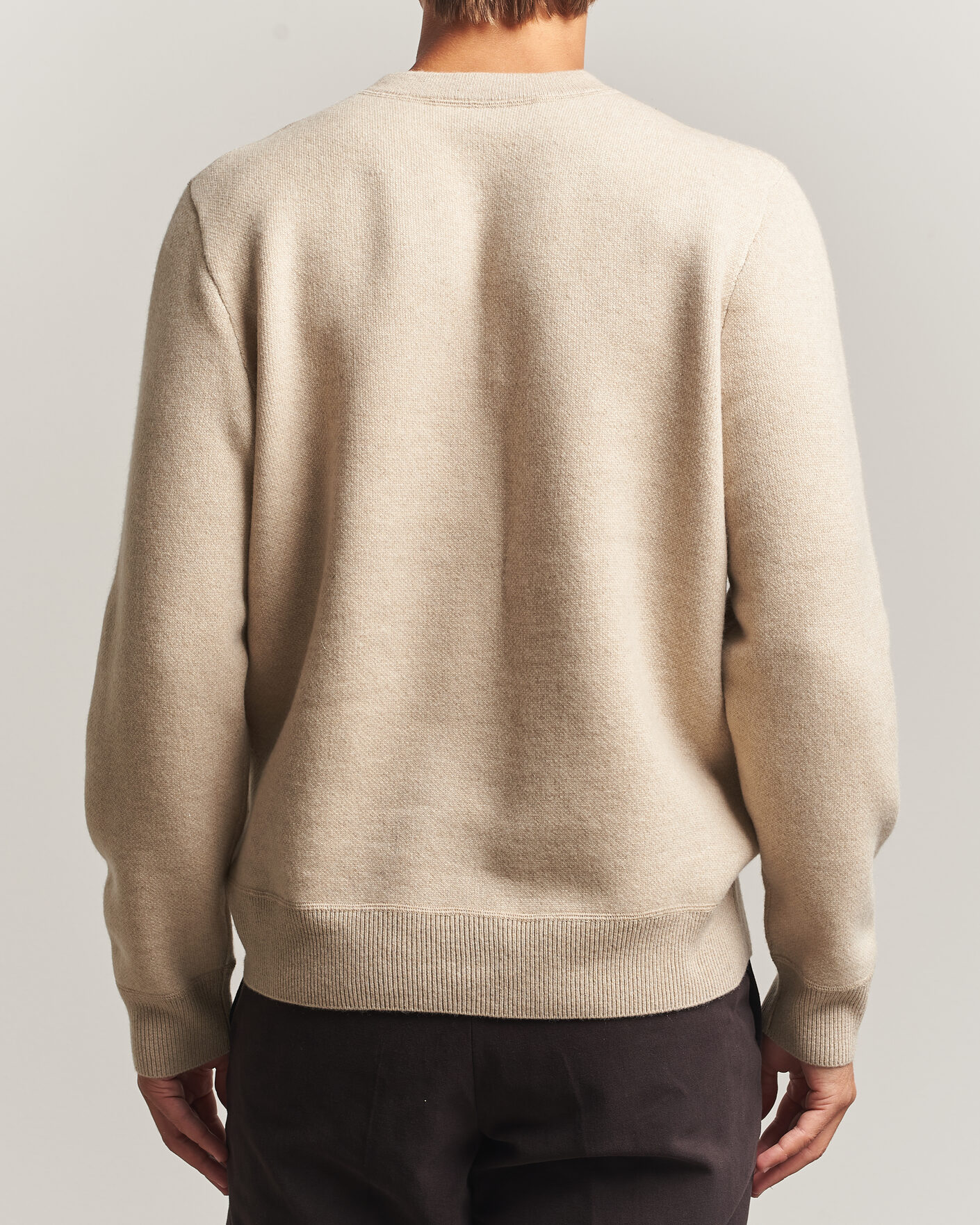 Herre | Gensere | BOSS CAMEL | Farrison Wool Knitted Sweater Light Beige
