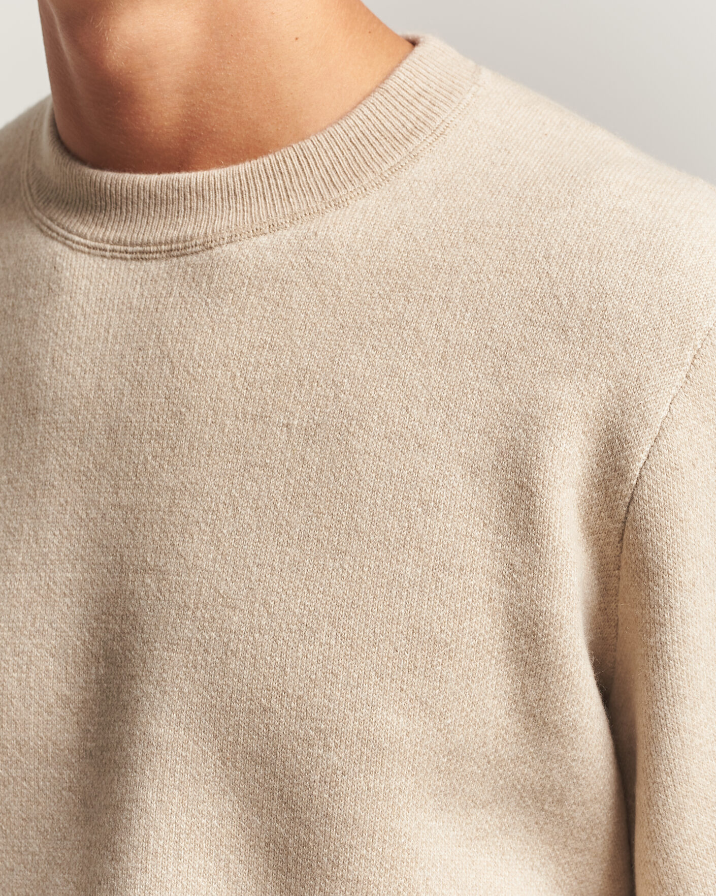 Herre | Gensere | BOSS CAMEL | Farrison Wool Knitted Sweater Light Beige
