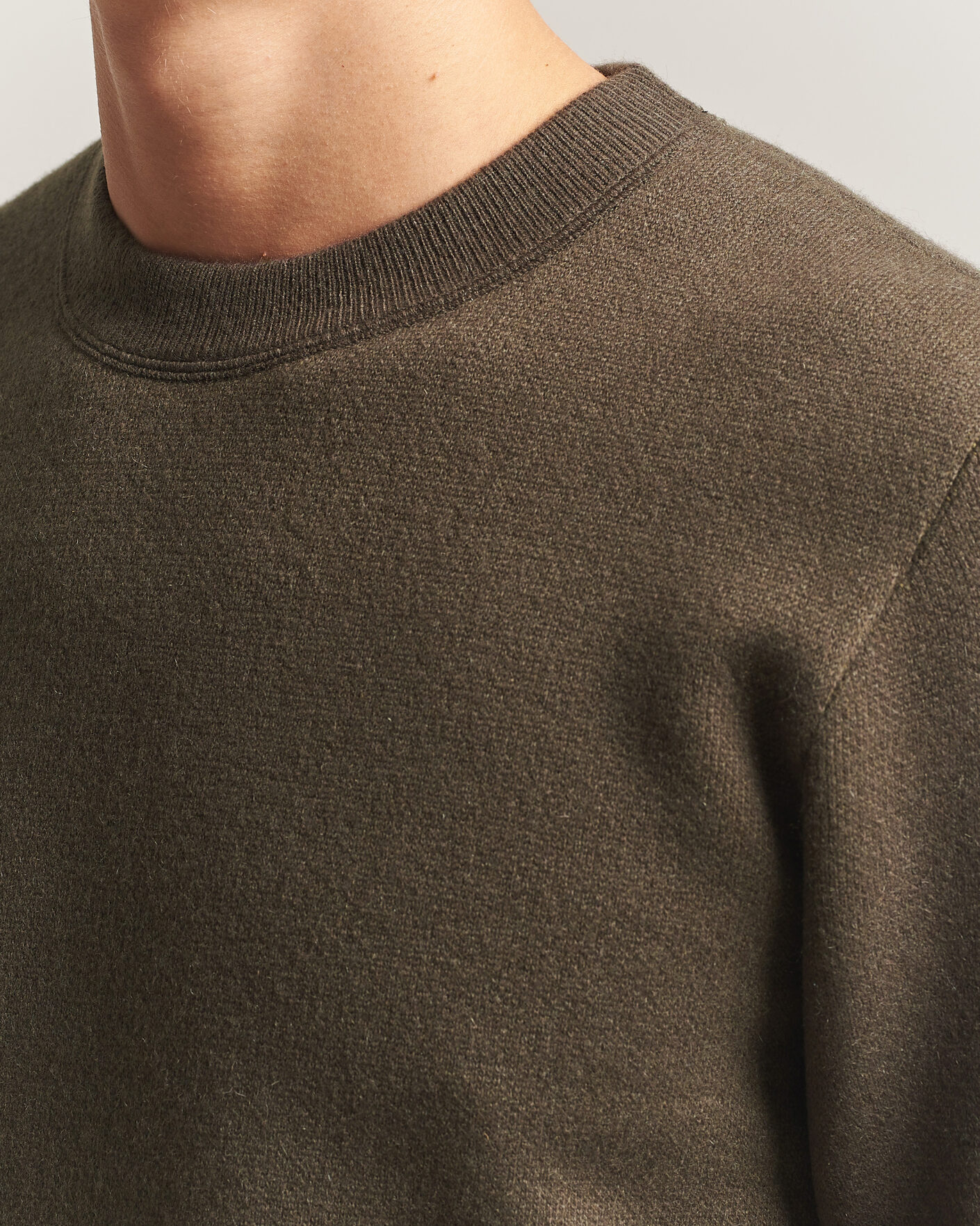 Herre | Gensere | BOSS CAMEL | Farrison Cashmere Knitted Sweater Open Green