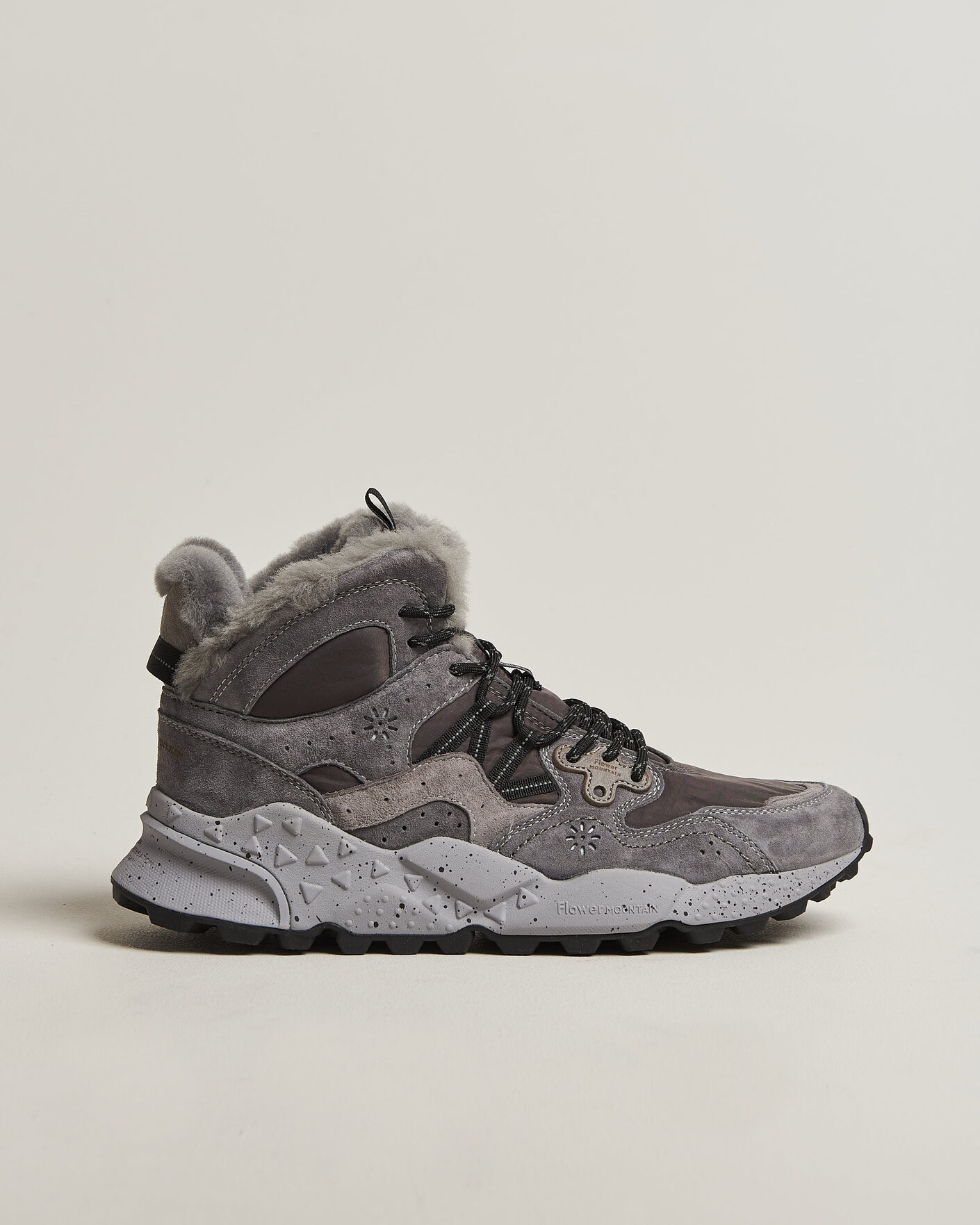 Herre | Sneakers | Flower Mountain | Yamano 3 Mid Suede/Sherling Sneaker Grey