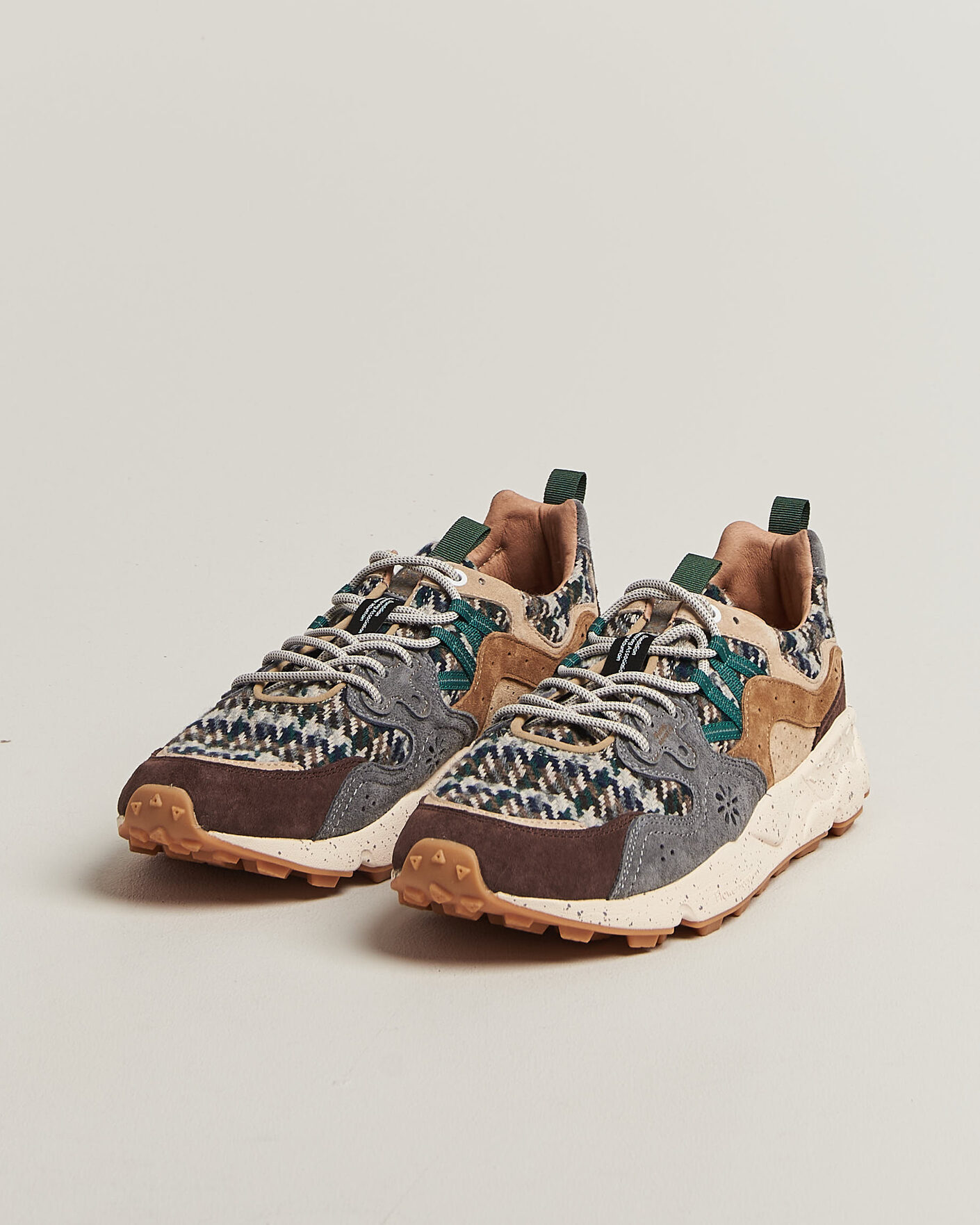 Herre | Sneakers | Flower Mountain | Yamano 3 Suede/Houndstooth Sneaker Multi