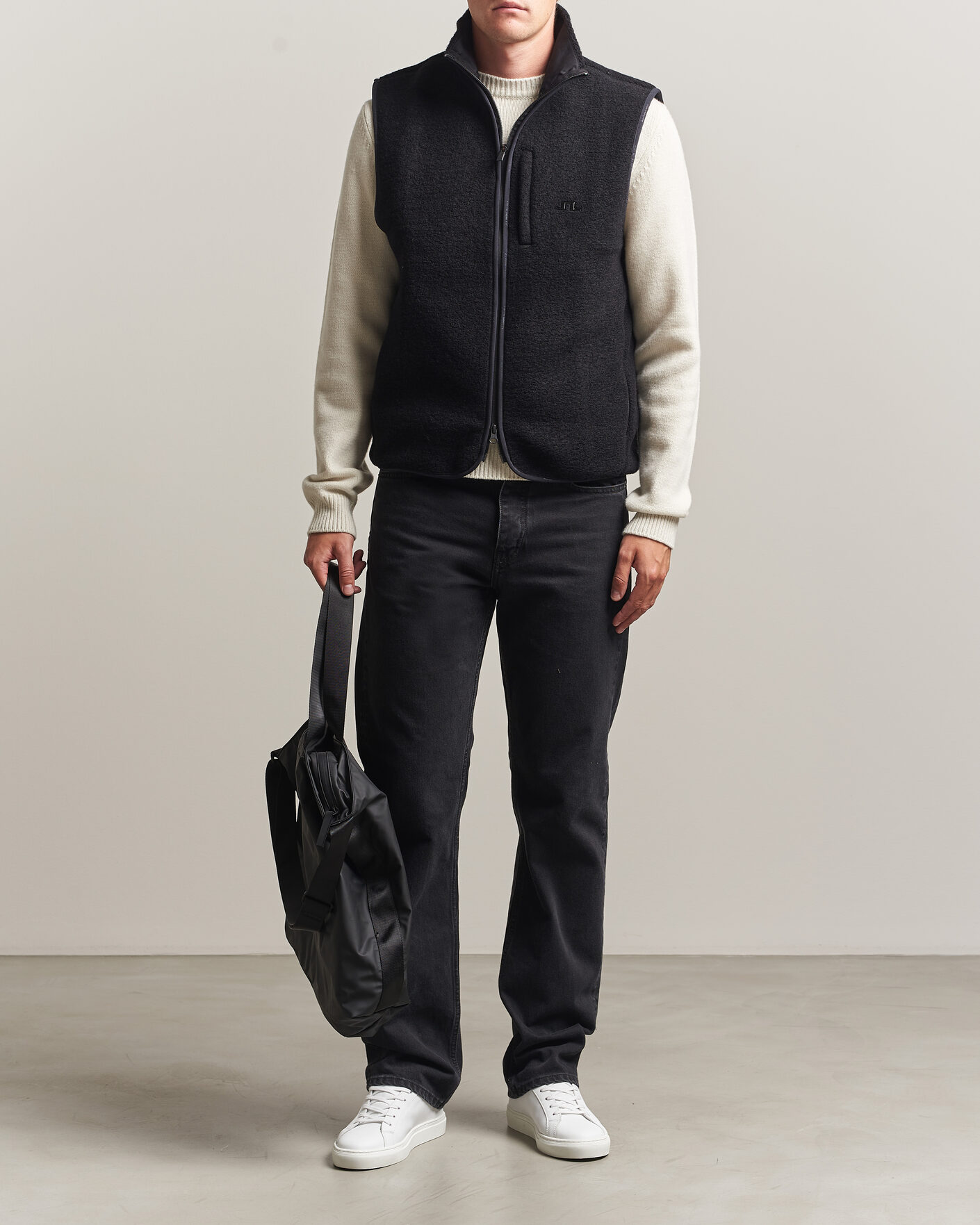 Herre | Vester | J.Lindeberg | Duncan Wool Fleece Vest Black