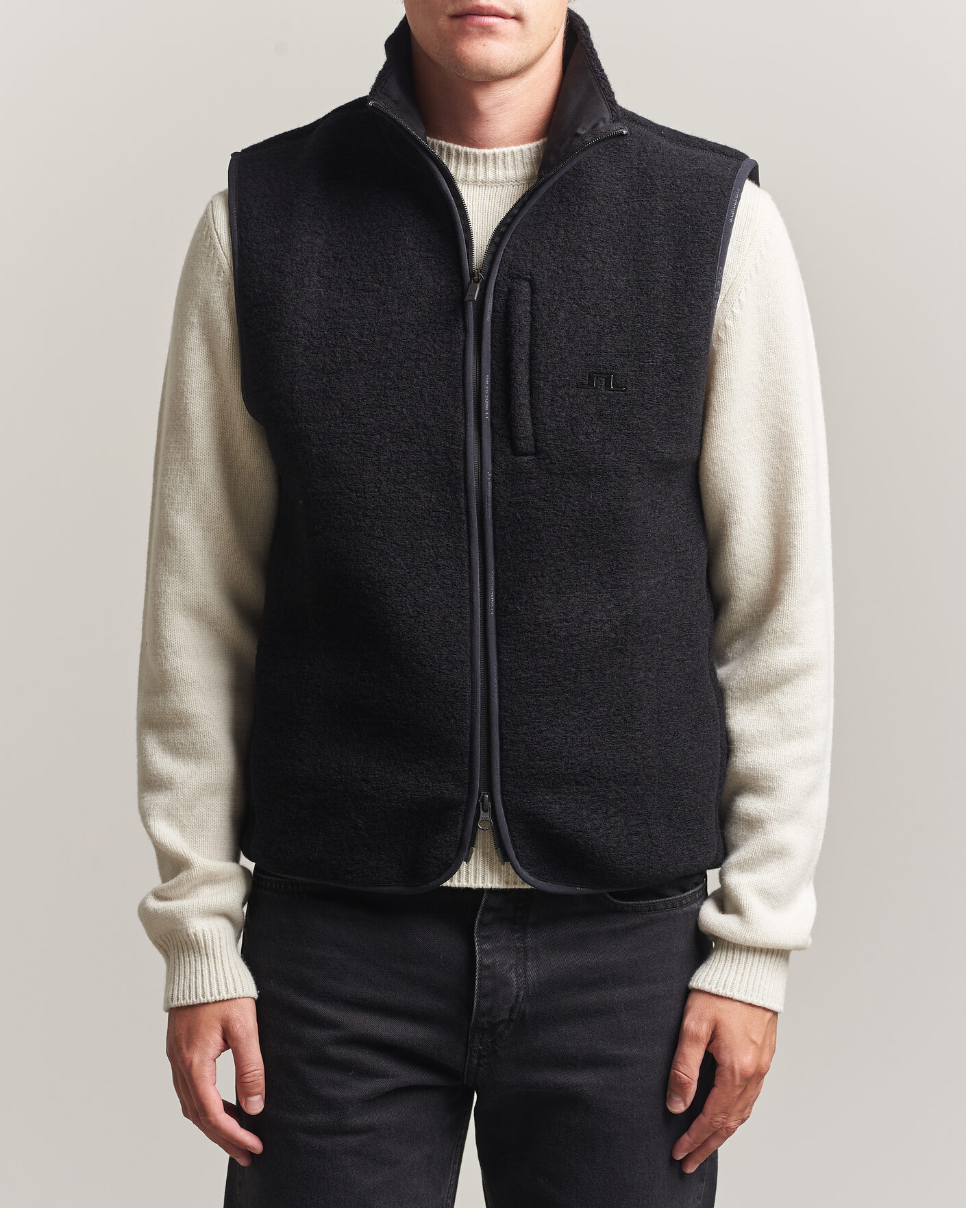 Herre | Vester | J.Lindeberg | Duncan Wool Fleece Vest Black