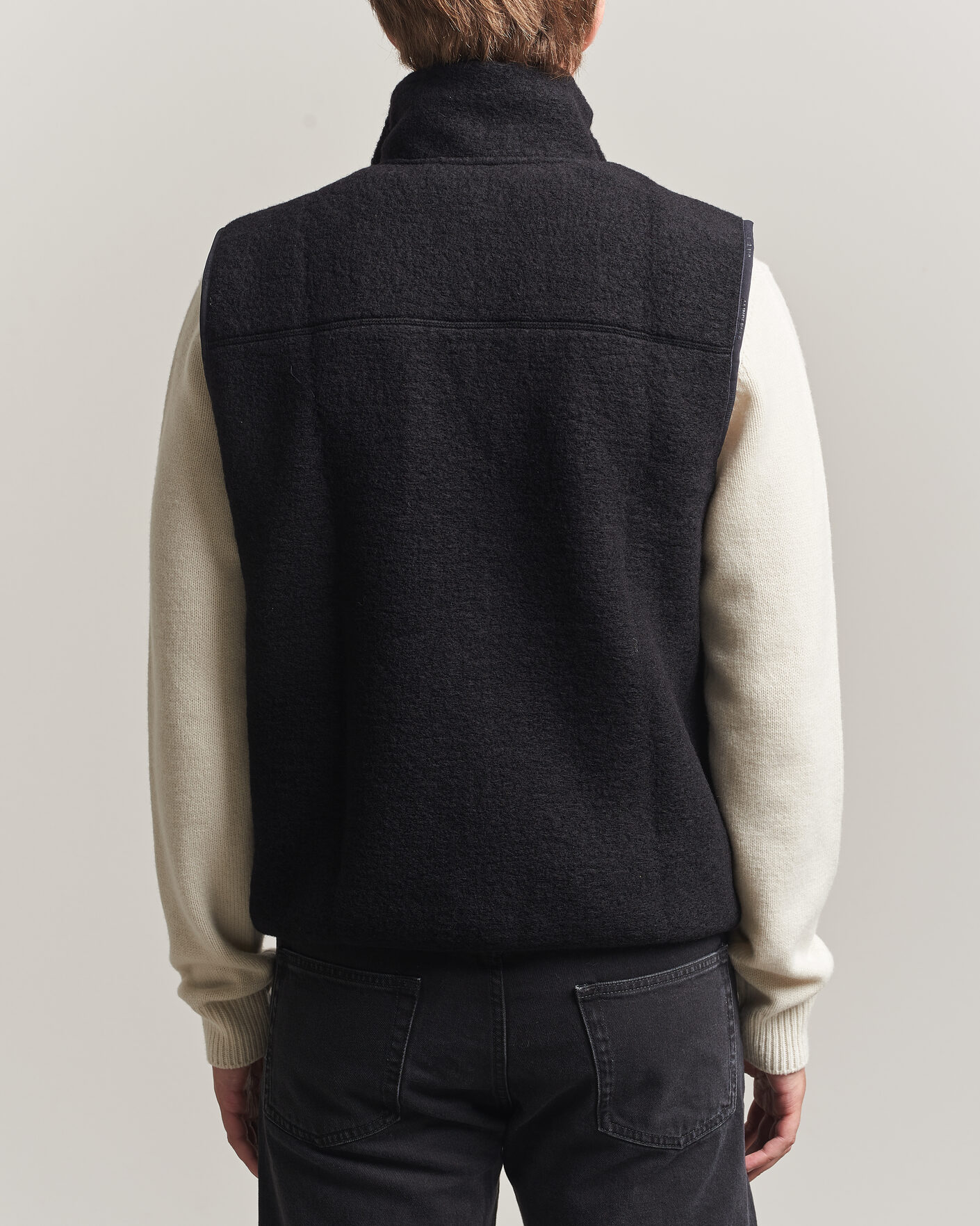 Herre | Vester | J.Lindeberg | Duncan Wool Fleece Vest Black