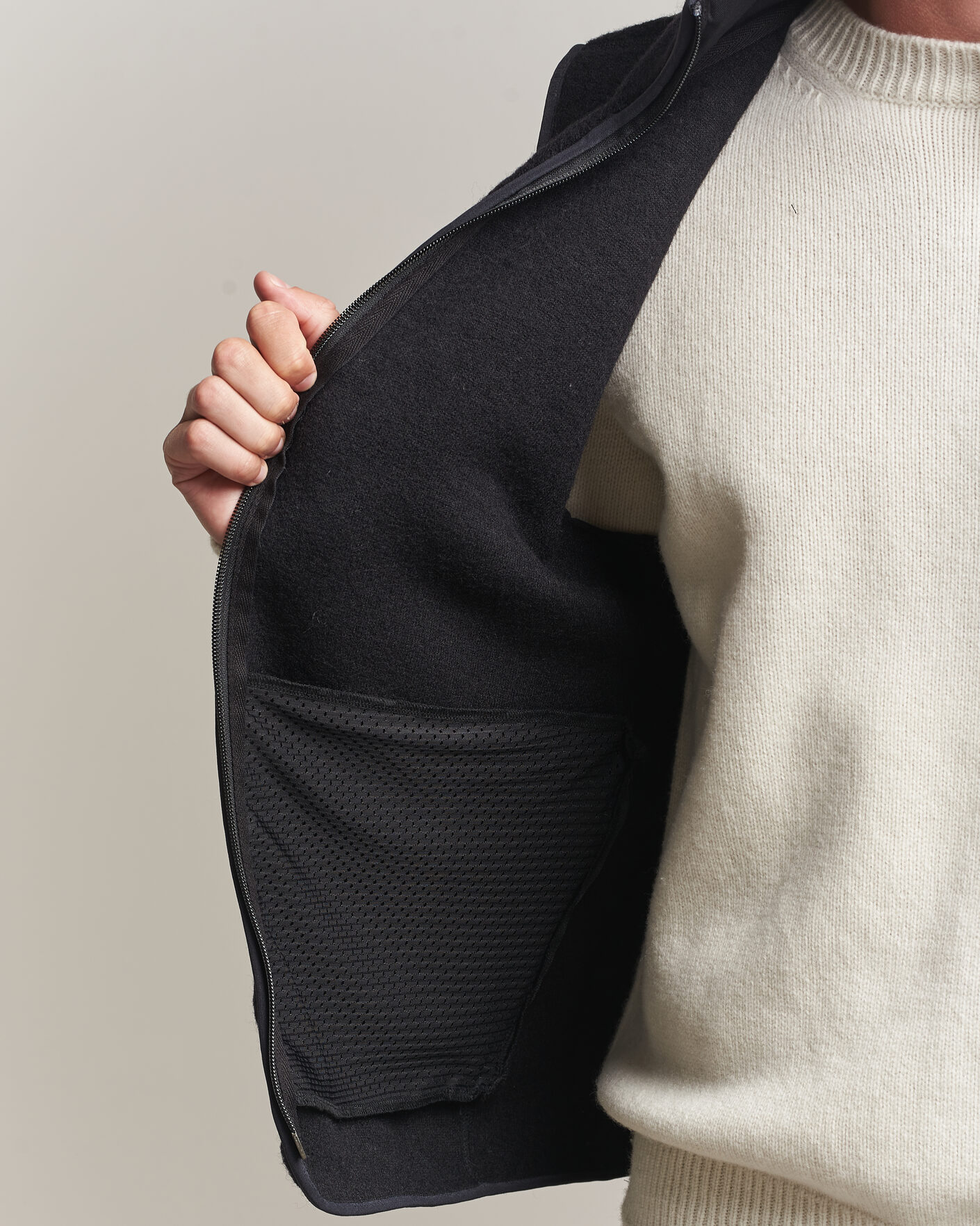 Herre | Vester | J.Lindeberg | Duncan Wool Fleece Vest Black