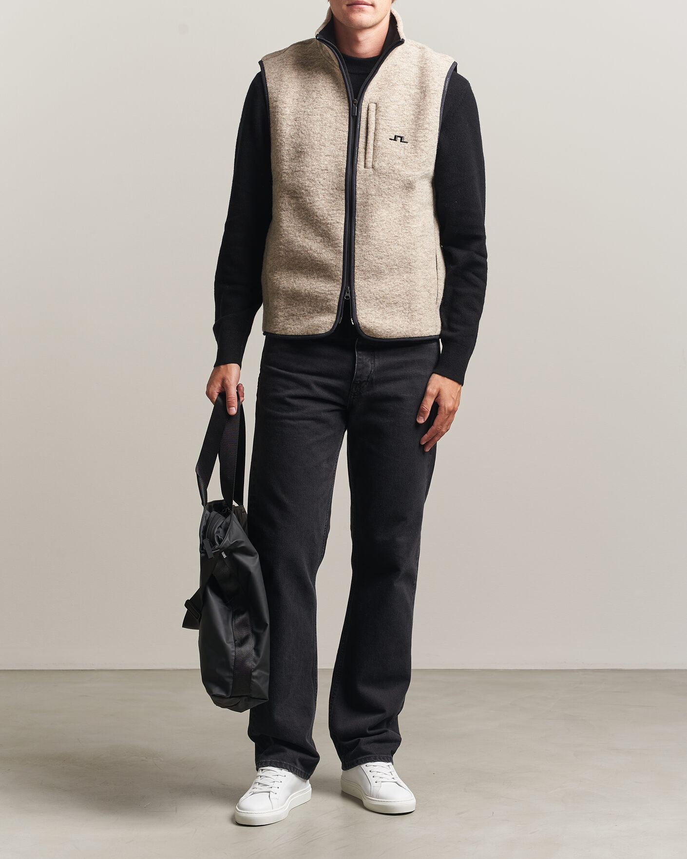 Herre | Vester | J.Lindeberg | Duncan Wool Fleece Vest Moonbeam