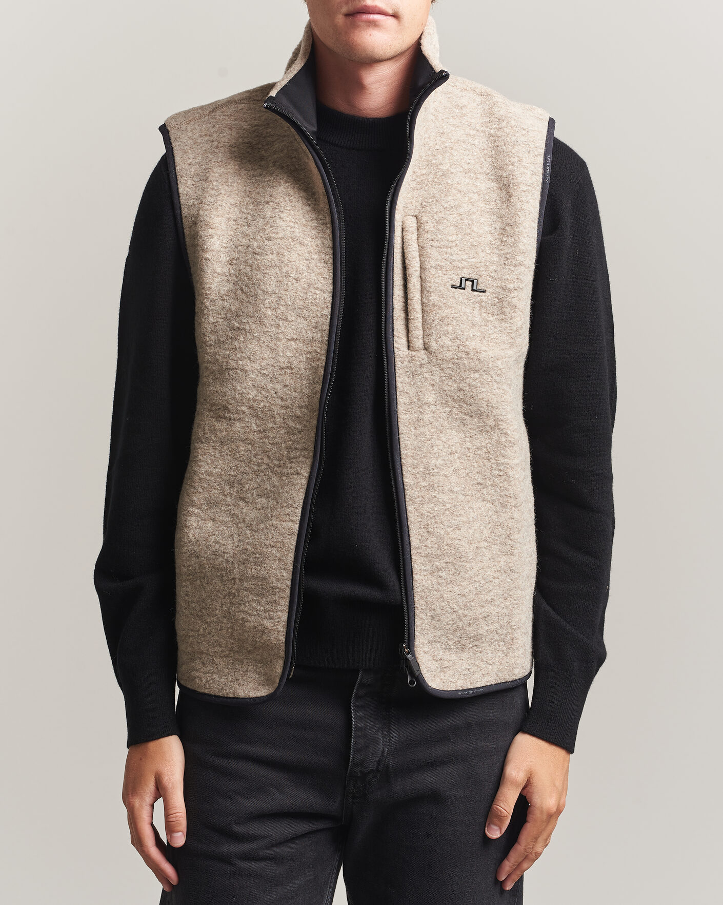 Herre | Vester | J.Lindeberg | Duncan Wool Fleece Vest Moonbeam