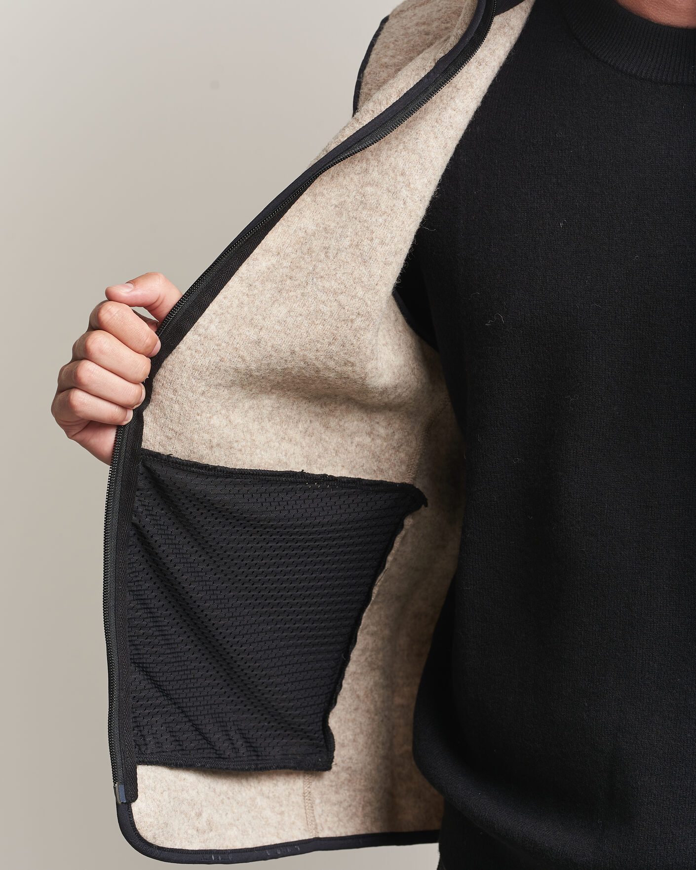 Herre | Vester | J.Lindeberg | Duncan Wool Fleece Vest Moonbeam