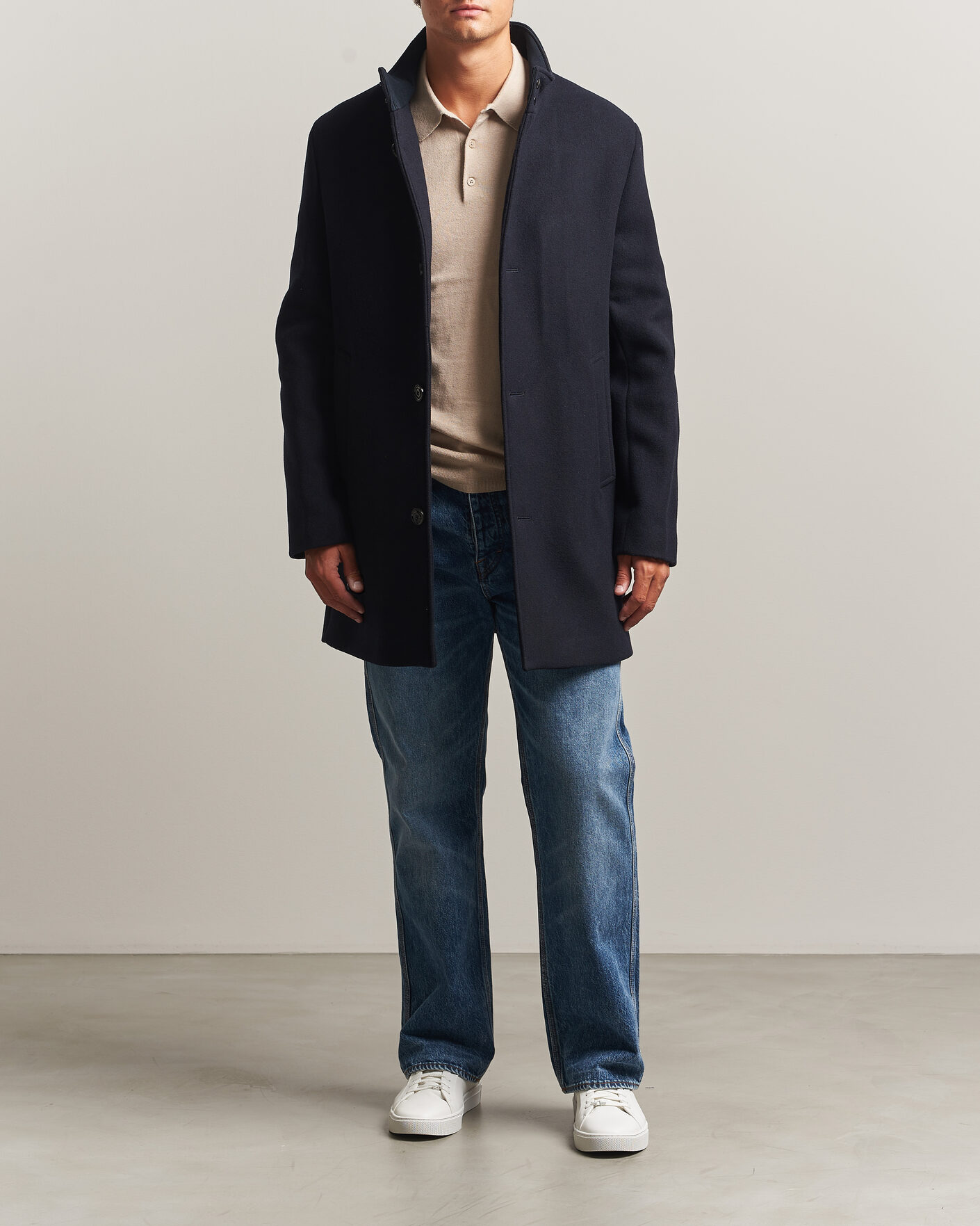Herre | Jakker | J.Lindeberg | Lexon Wool Coat JL Navy