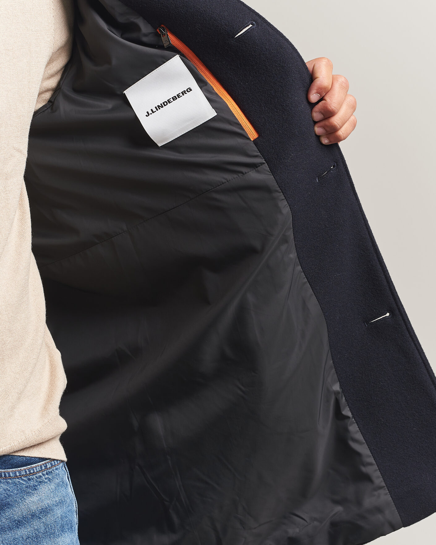 Herre | Jakker | J.Lindeberg | Lexon Wool Coat JL Navy