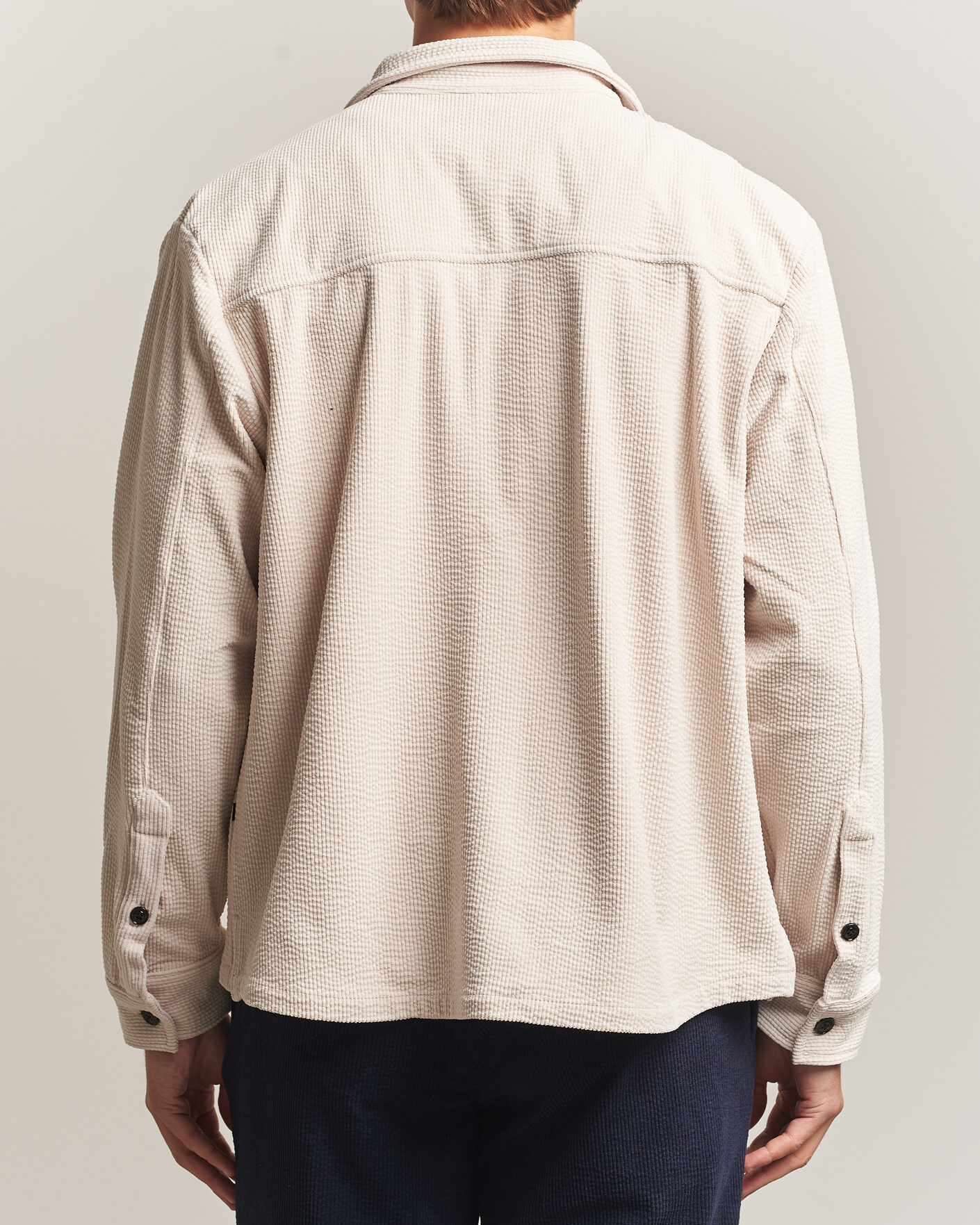 Herre | Skjorter | J.Lindeberg | Finnigan Drape Cord Overshirt Moonbeam