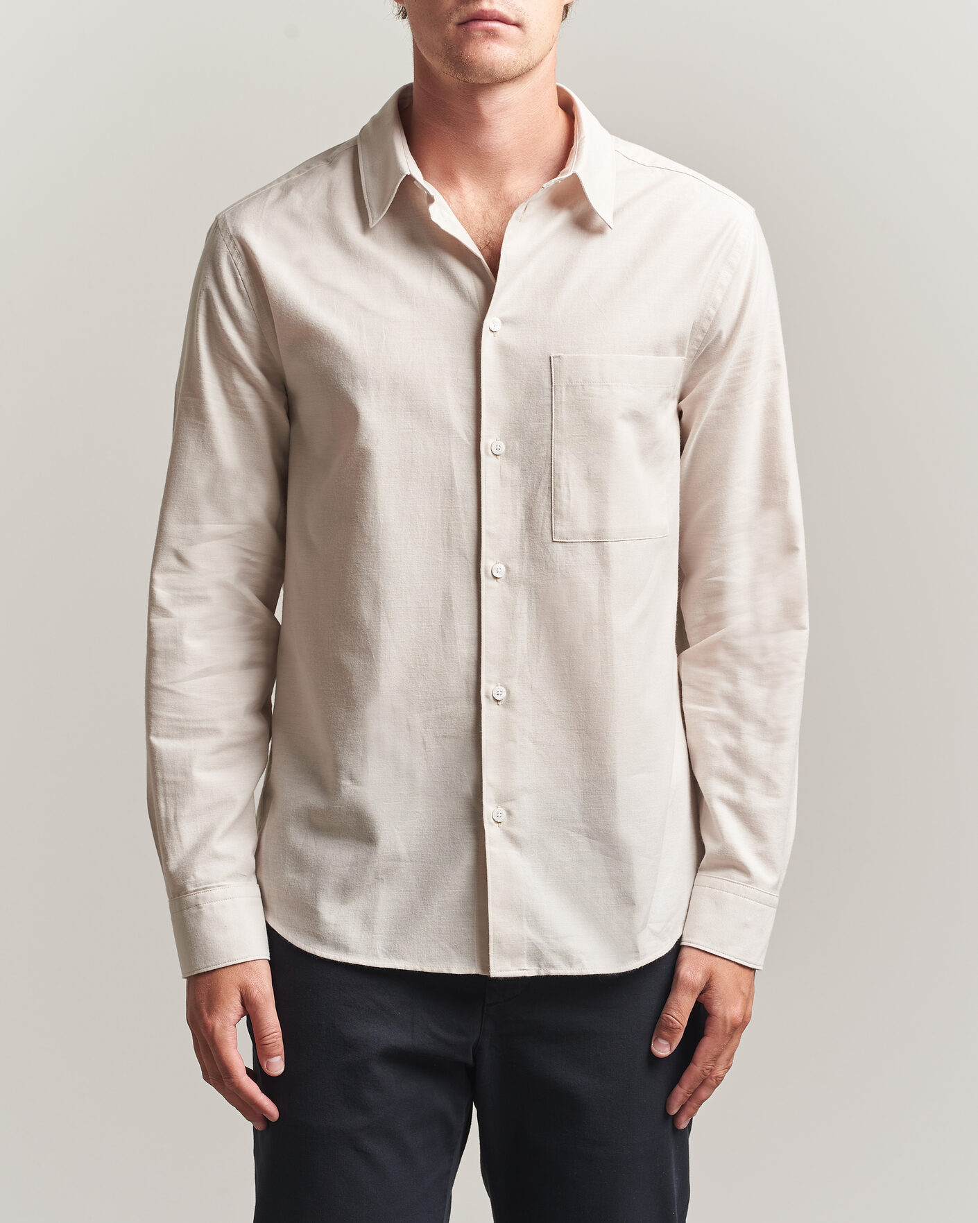 Herre | Skjorter | J.Lindeberg | Marlon Flannel Shirt Moonbeam