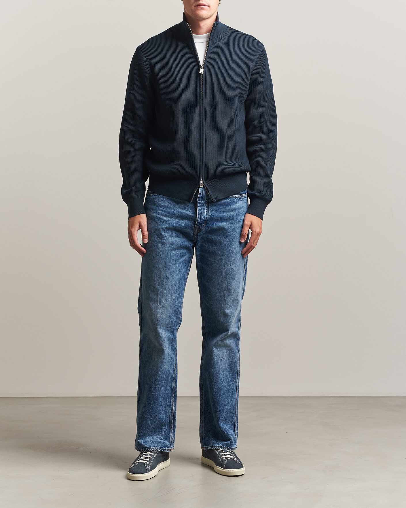 Herre | Gensere | J.Lindeberg | Alexis Cotton Full Zip JL Navy