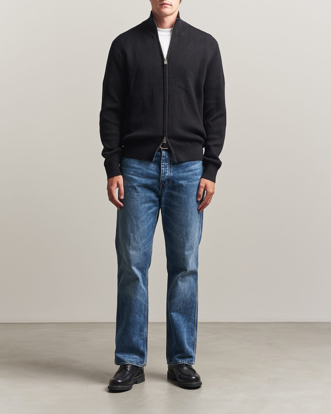 Herre | Gensere | J.Lindeberg | Alexis Cotton Full Zip Black