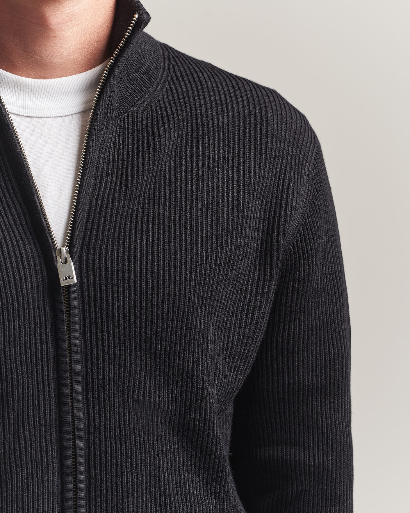 Herre | Gensere | J.Lindeberg | Alexis Cotton Full Zip Black