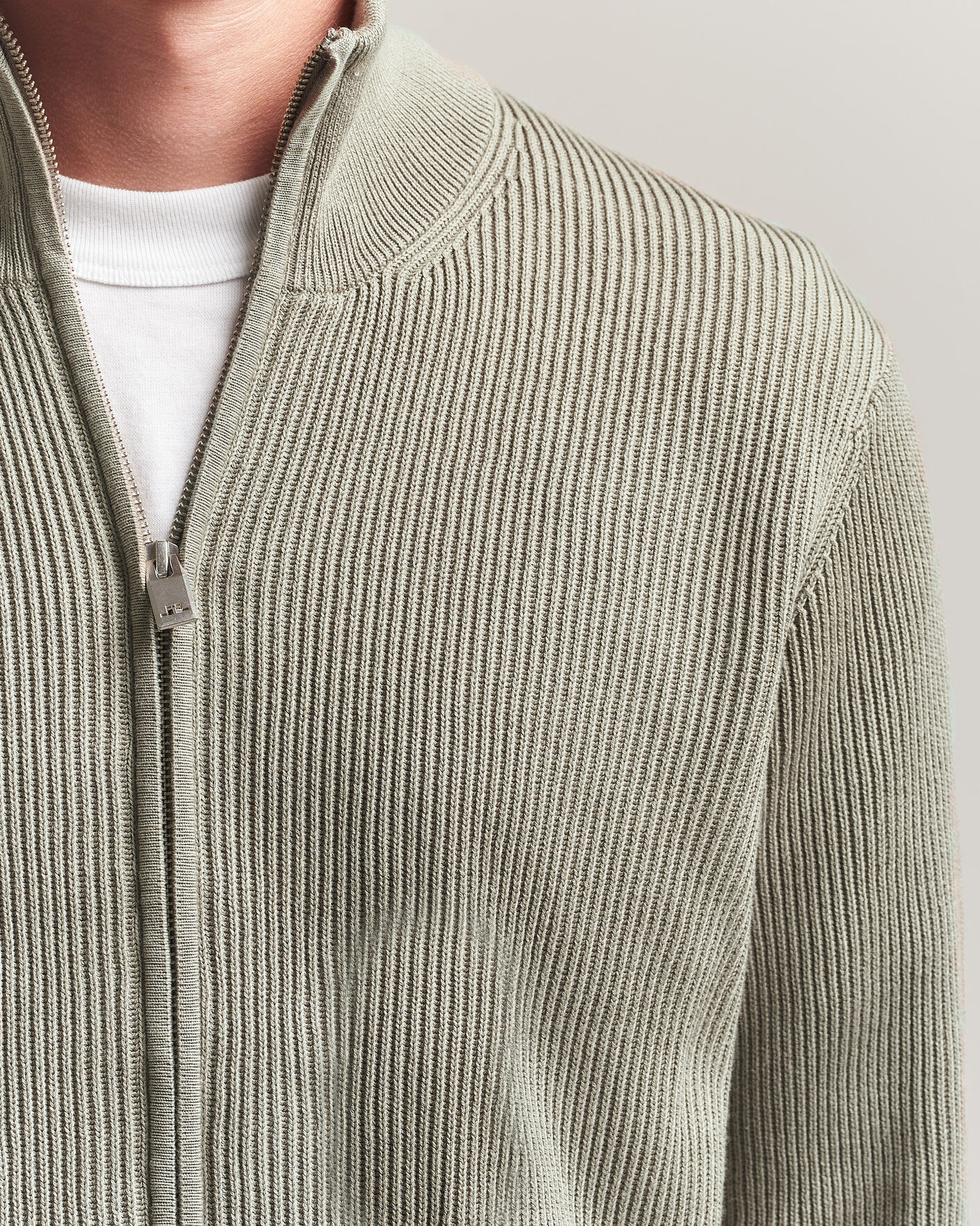 Herre | Gensere | J.Lindeberg | Alexis Cotton Full Zip Brindle